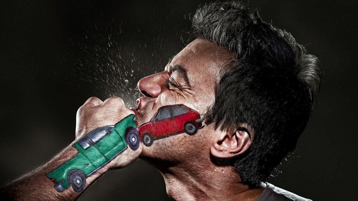 Art tattoo face men hands fists knockout wallpaperx1080