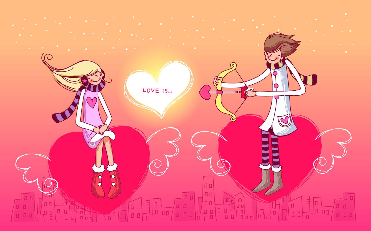 Valentine's Day lovers's Day couple's Day cartoon's Day wallpaper 1280x800 NO.18 Desktop Wallpaper