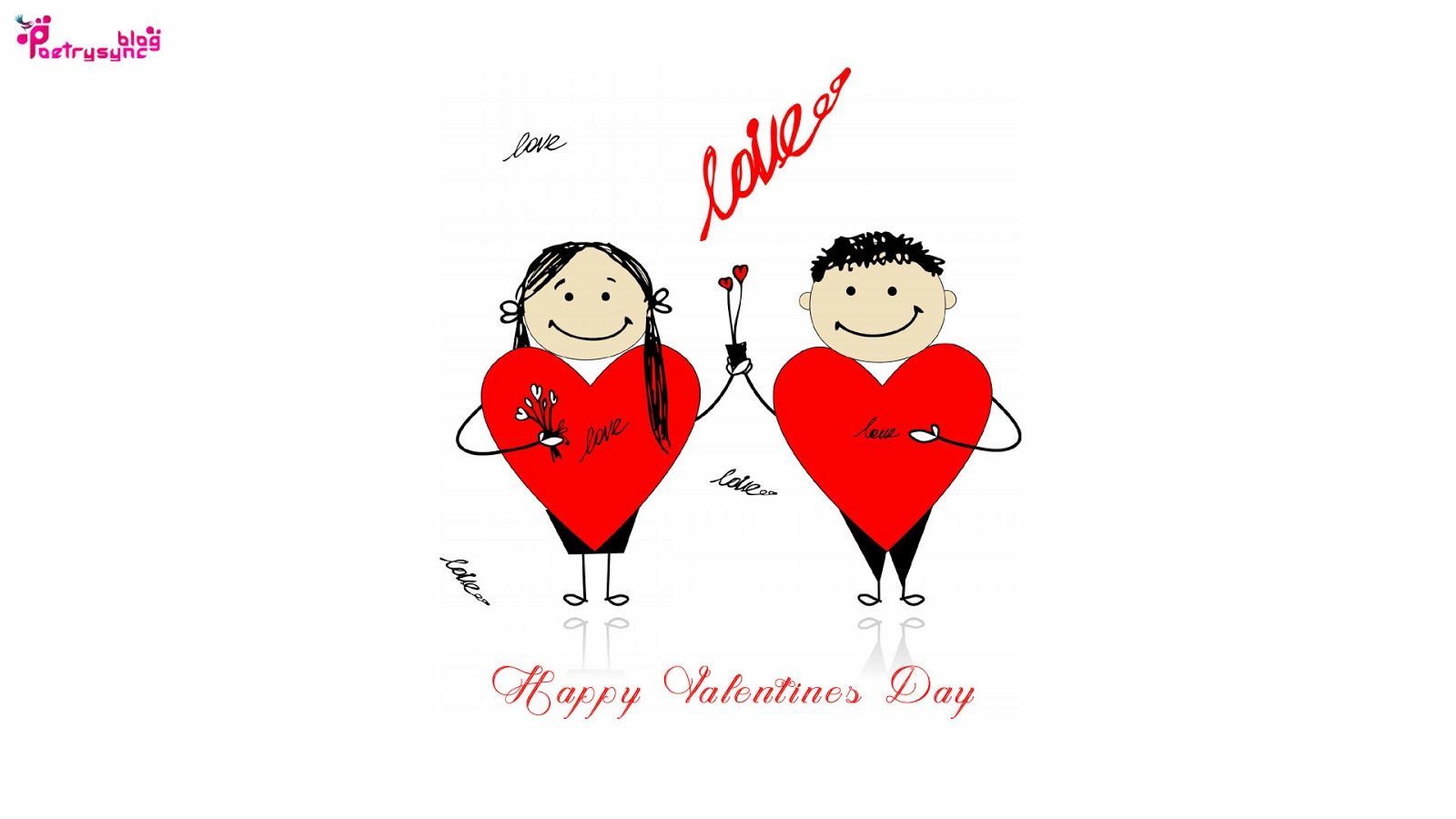 Happy Valentines Day Cartoons Couple Desktop Background Wallpaper Red Love Hearts Lovers Day. Happy valentines day sms, Valentines day greetings, Valentine text