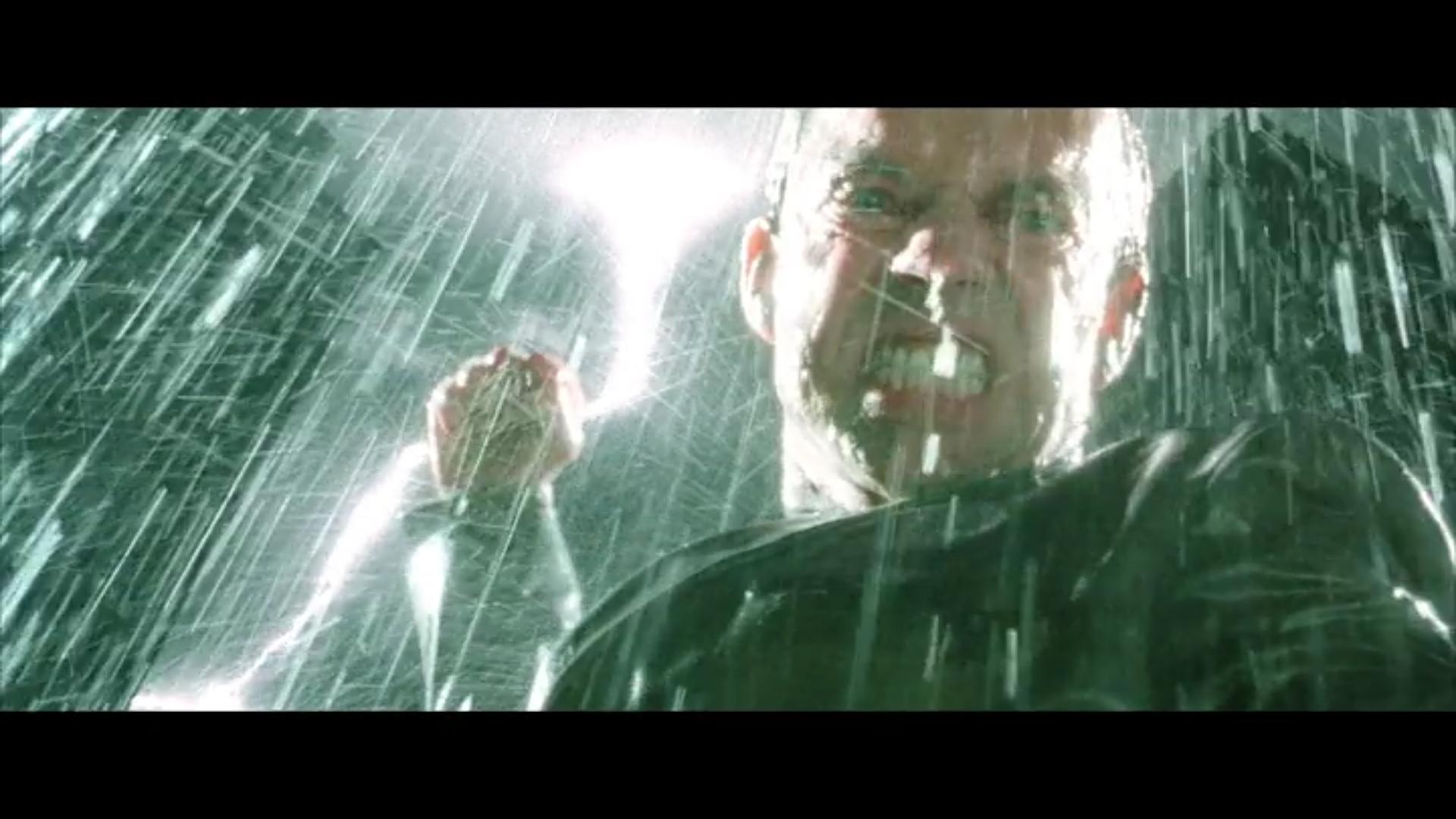 In Matrix Revolutions (2003) Agent Smith is holding lightning like Zeus, the allfather and chief of the gods, like Agent Smith is to all his clones