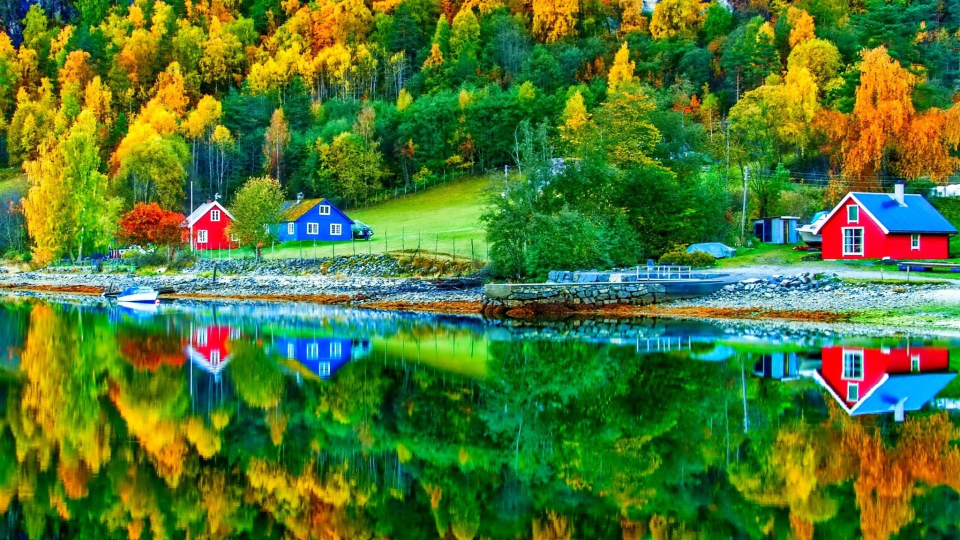 Fall Colors Reflection Wallpaper FREE Picture