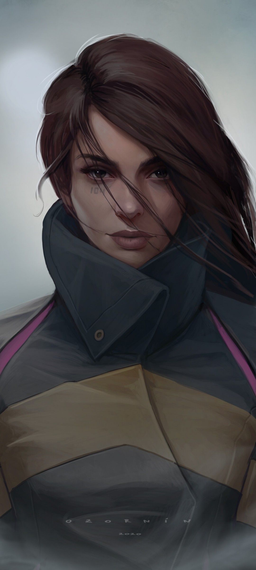 Download 1080x2400 Pretty Sci Fi Woman, Futuristic, Brown, Jacket Wallpaper For Samsung Galaxy Note 20 & S20 FE, Xiaomi Mi 10T Pro, Poco F2 Pro