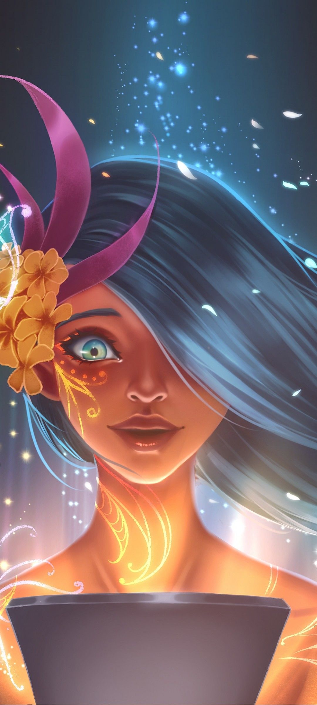 Magic girl 4K Wallpaper, Angel, Girly, Fantasy