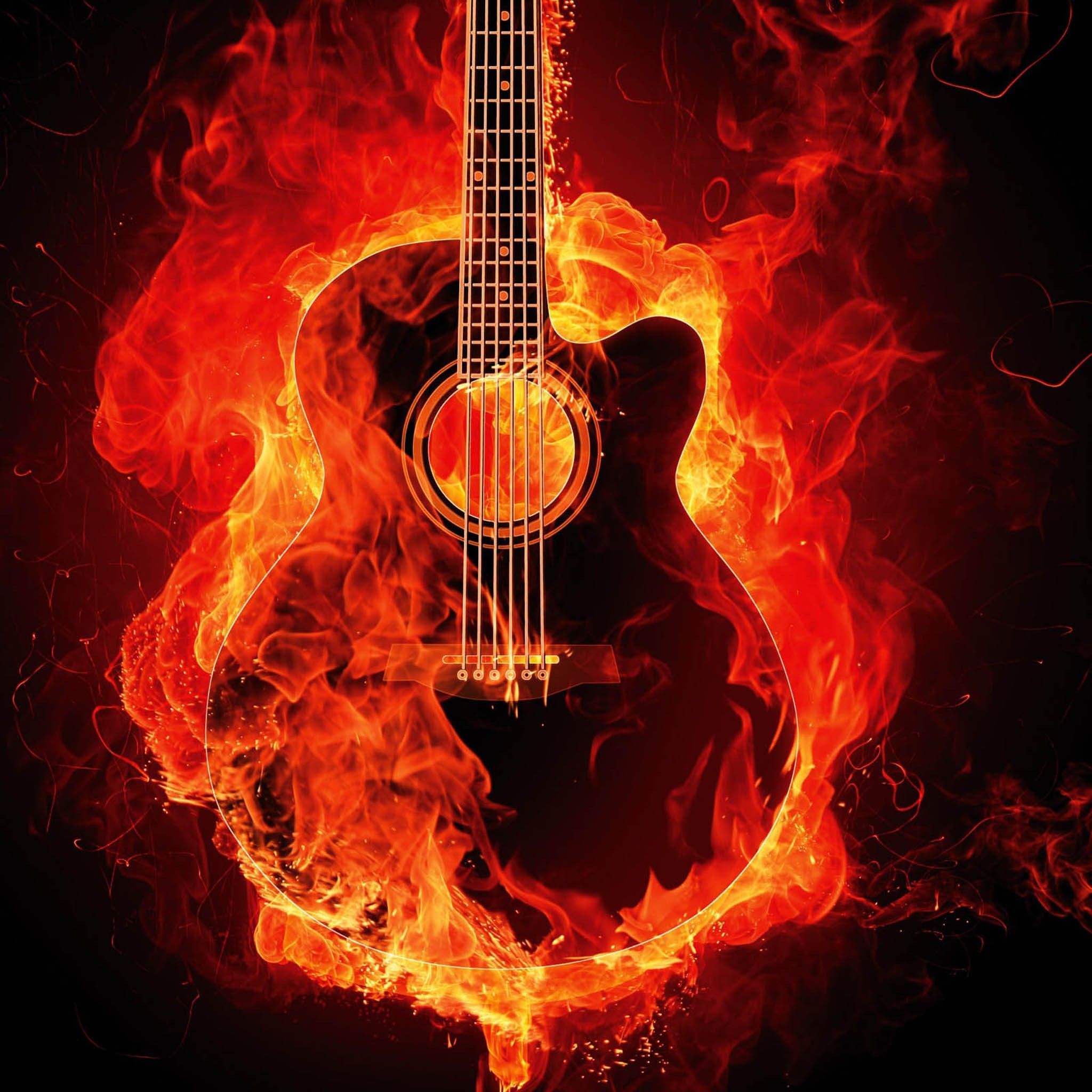 Flaming Guitar Wallpaper Free Flaming Guitar Background