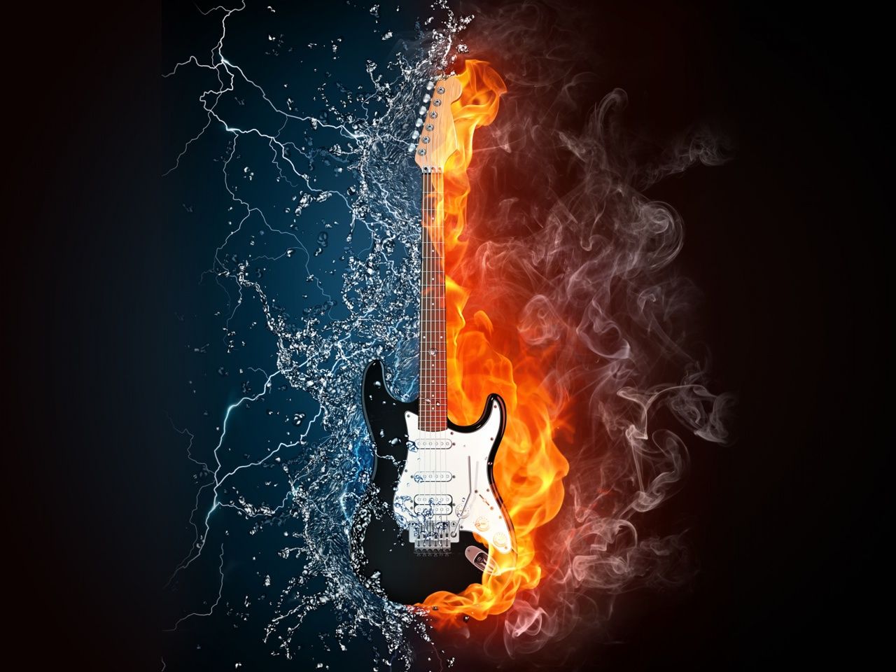 guitar on fire. Description: The Wallpaper above is Fire Water Guitar Wallpaper in. Electric guitar, Guitar, Music instruments