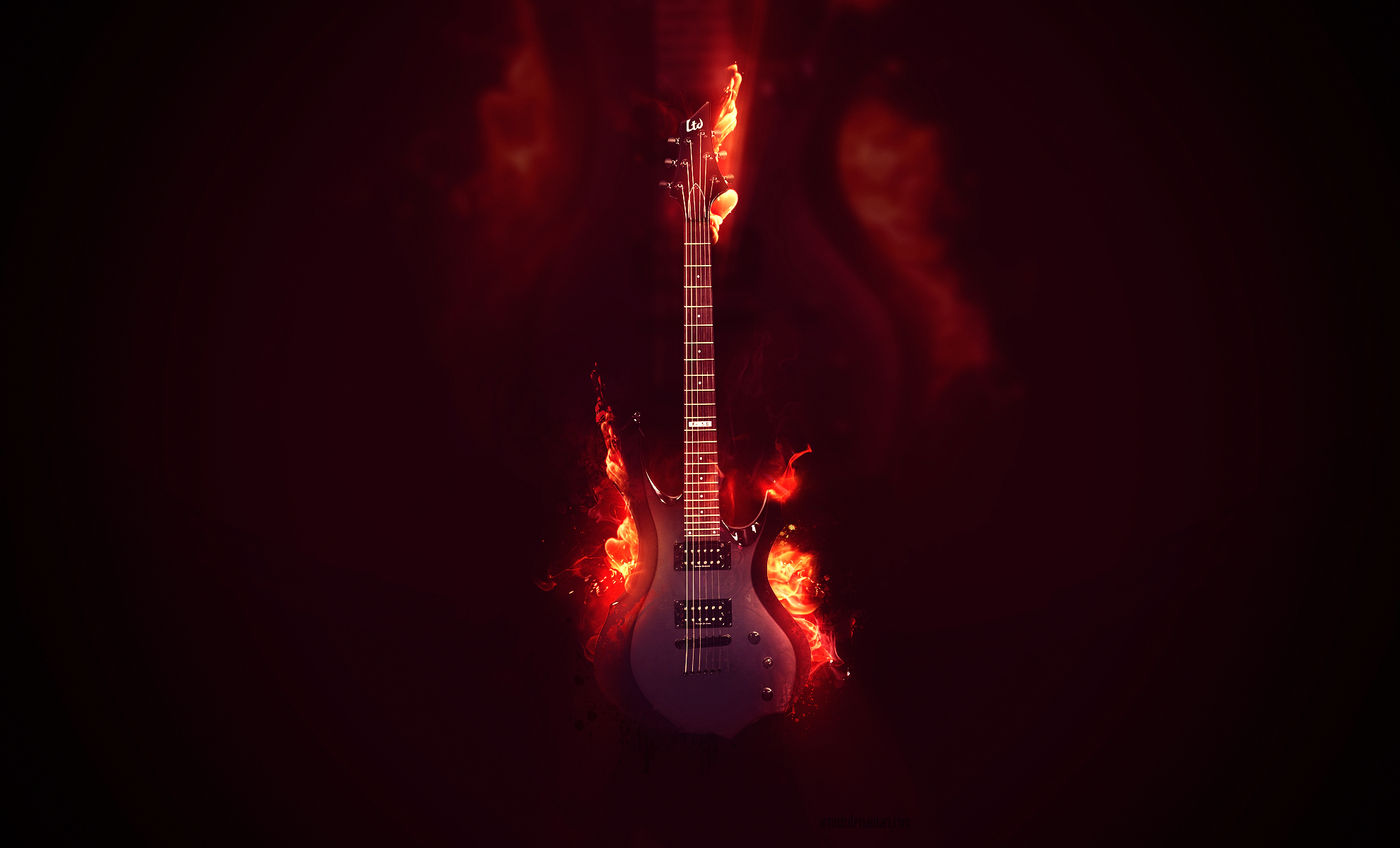 guitar wallpaper for mac desktop. Mac desktop, Wallpaper, Fire