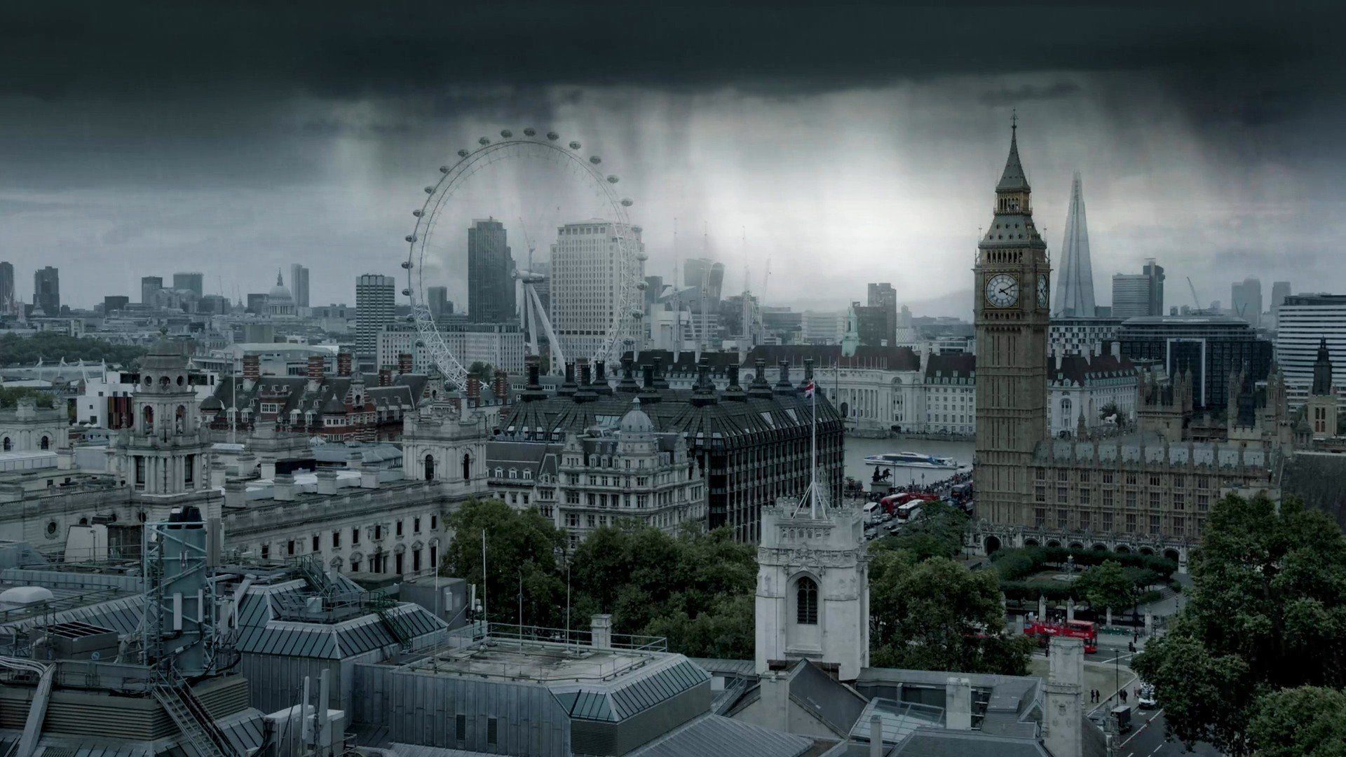 London, City, Cityscape, Rain, Clouds, UK, The Shard HD Wallpaper / Desktop and Mobile Image & Photo