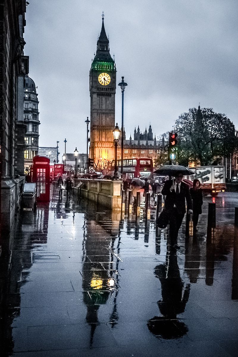 In the rain. London travel, London england, London