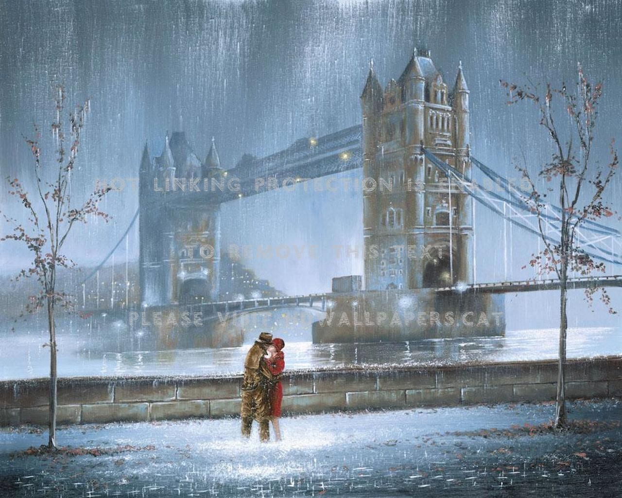 a kiss in the rain london river couple