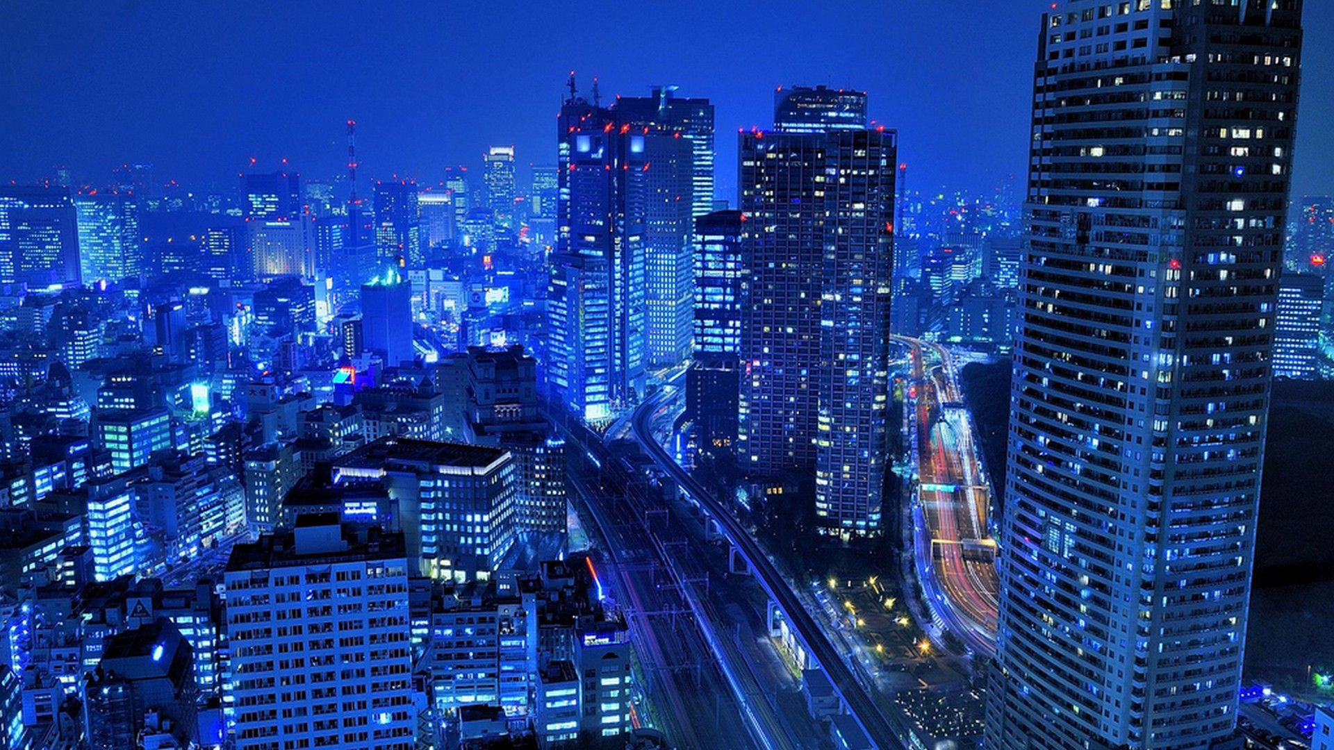 city lights, roads, skyscrapers, cityscapes, Tokyo, Japan wallpaper
