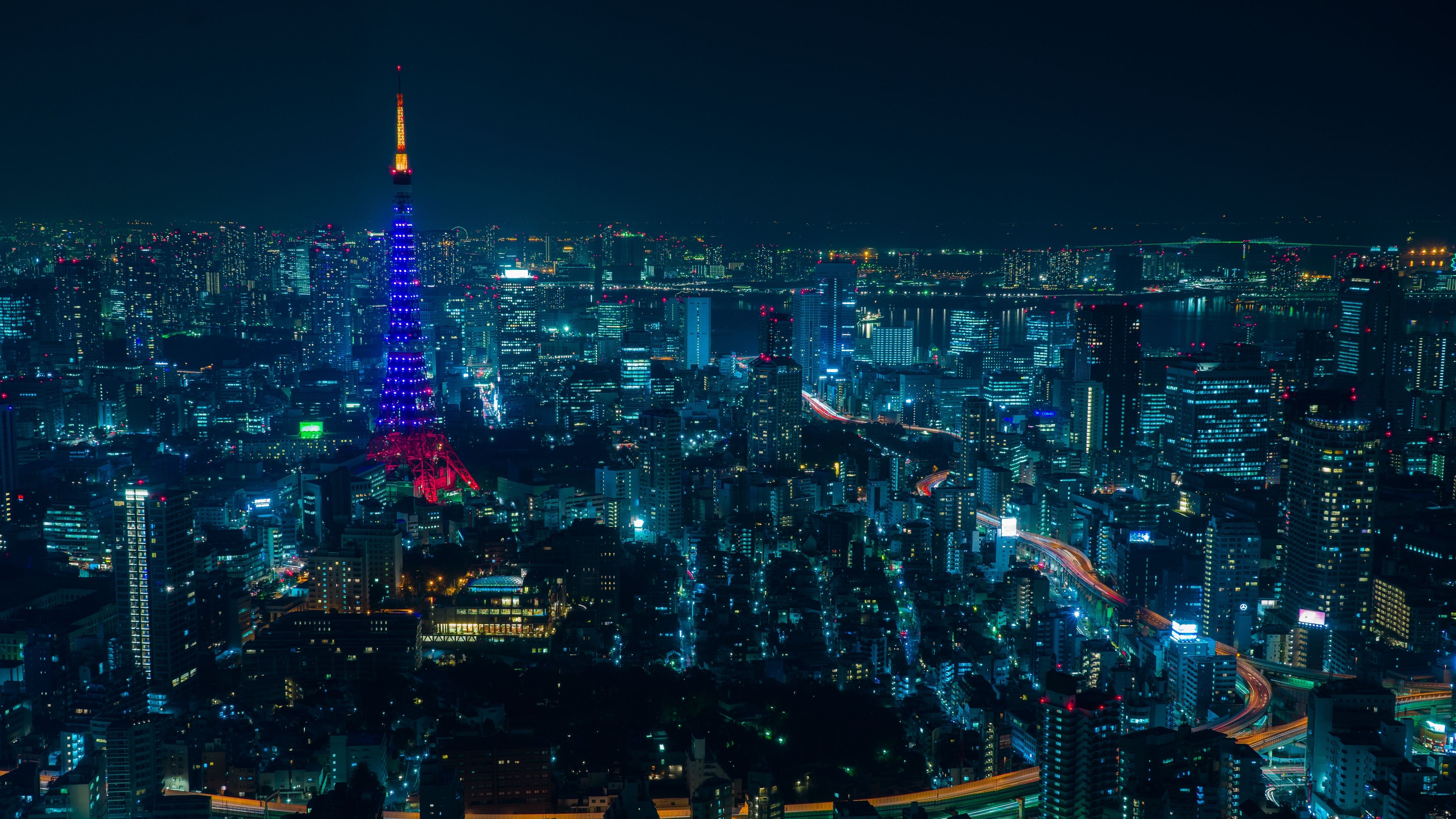 Wallpaper 4k tokyo, night city, skyscrapers 4k Wallpaper