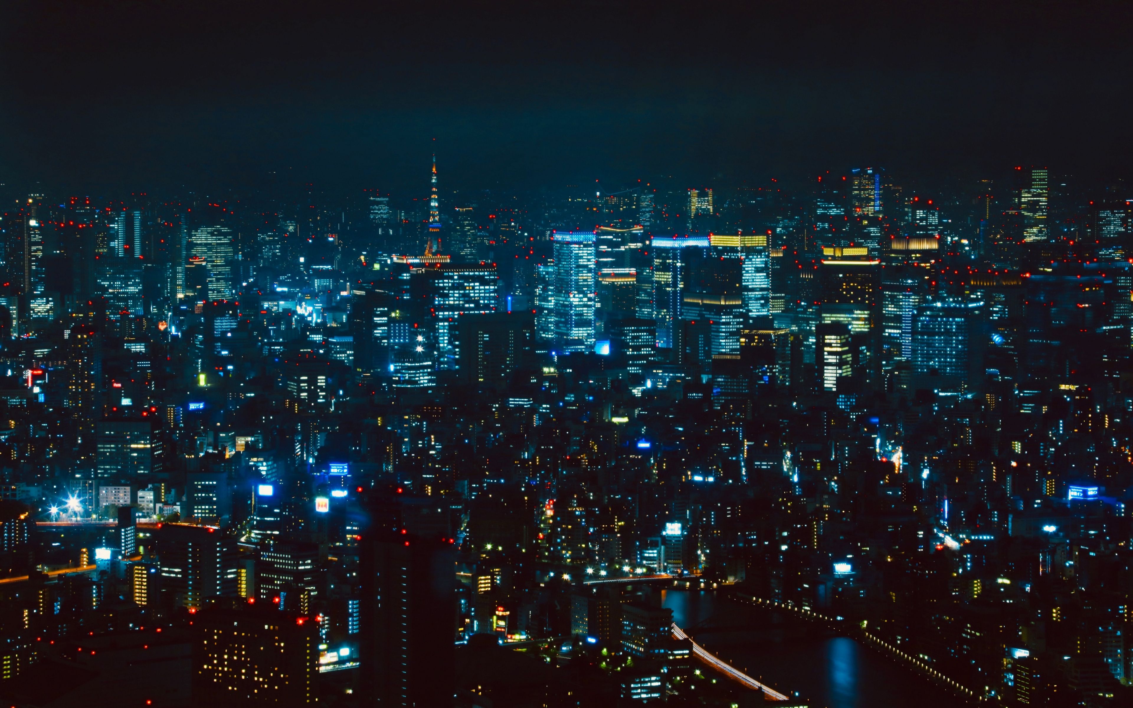 Download Tokyo, city, buildings, cityscape, night wallpaper, 3840x 4K Ultra HD 16: Widescreen