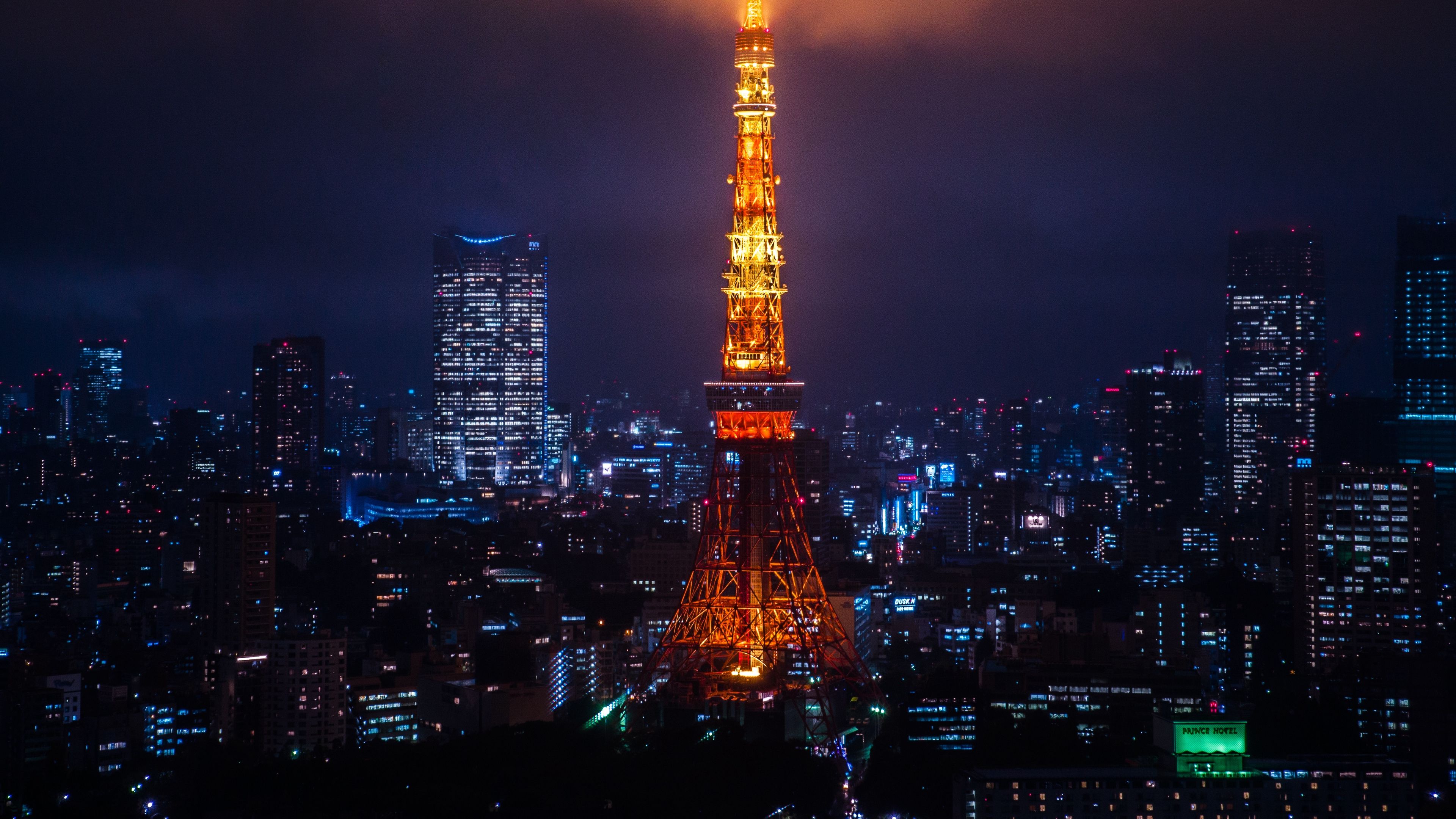Wallpaper 4k night city, city lights, tokyo, tower 4k city lights, night city, Tokyo