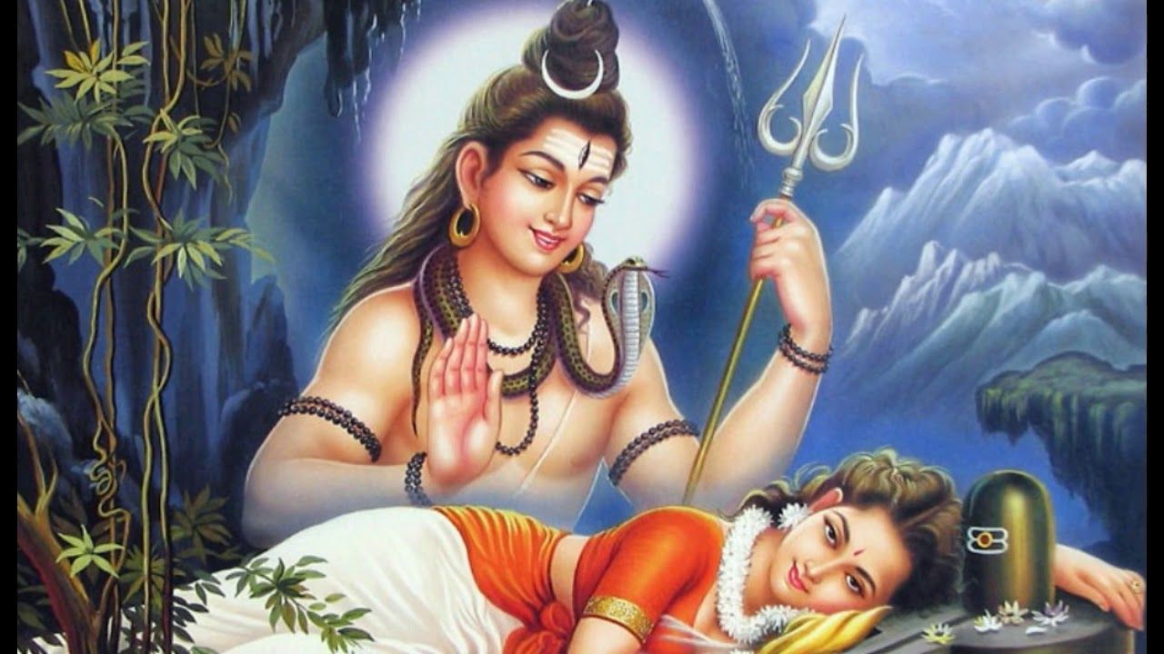 Hindu Goddess Parvati Maa And Shiva Good Morning Wishes Greetings Image Pho...