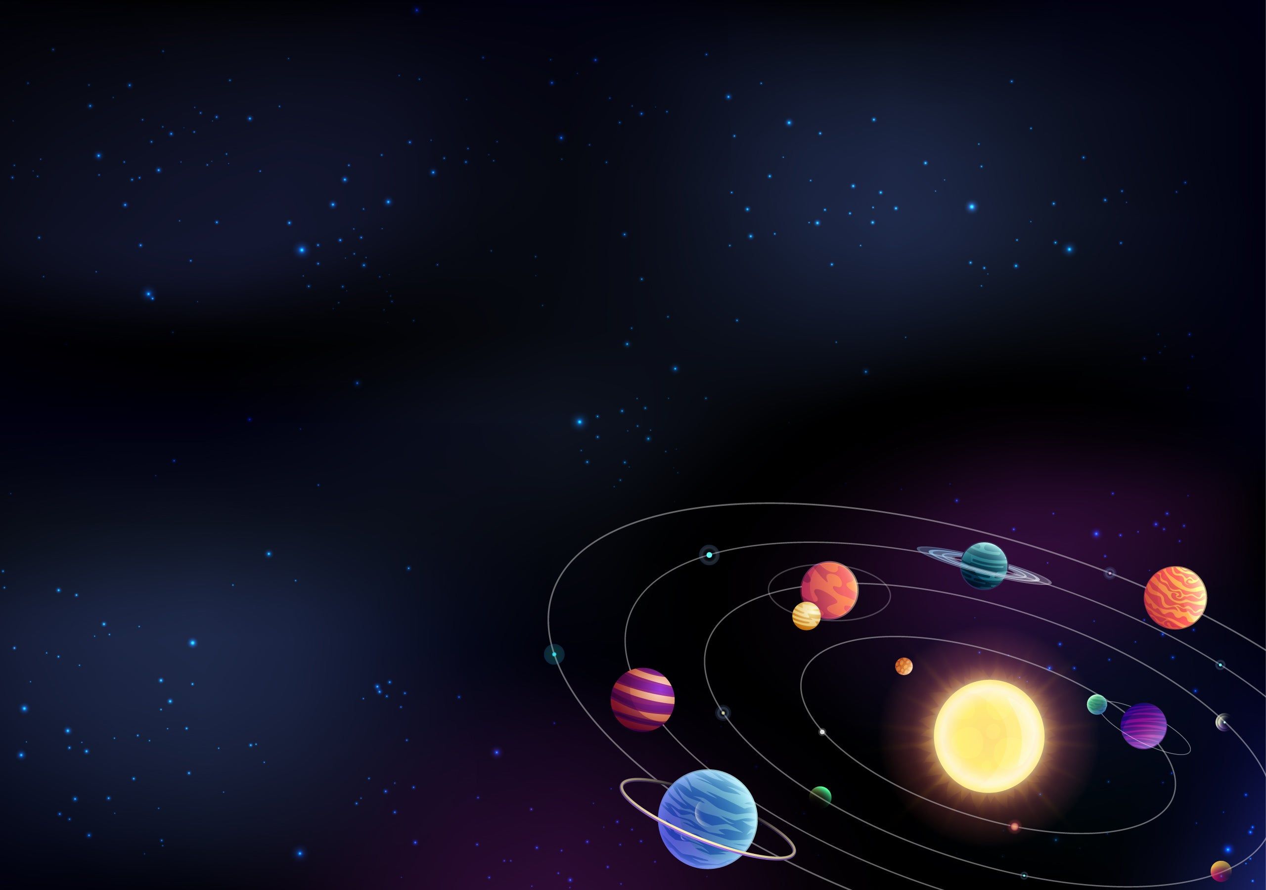 Solar System Minimalist Space Wallpaper
