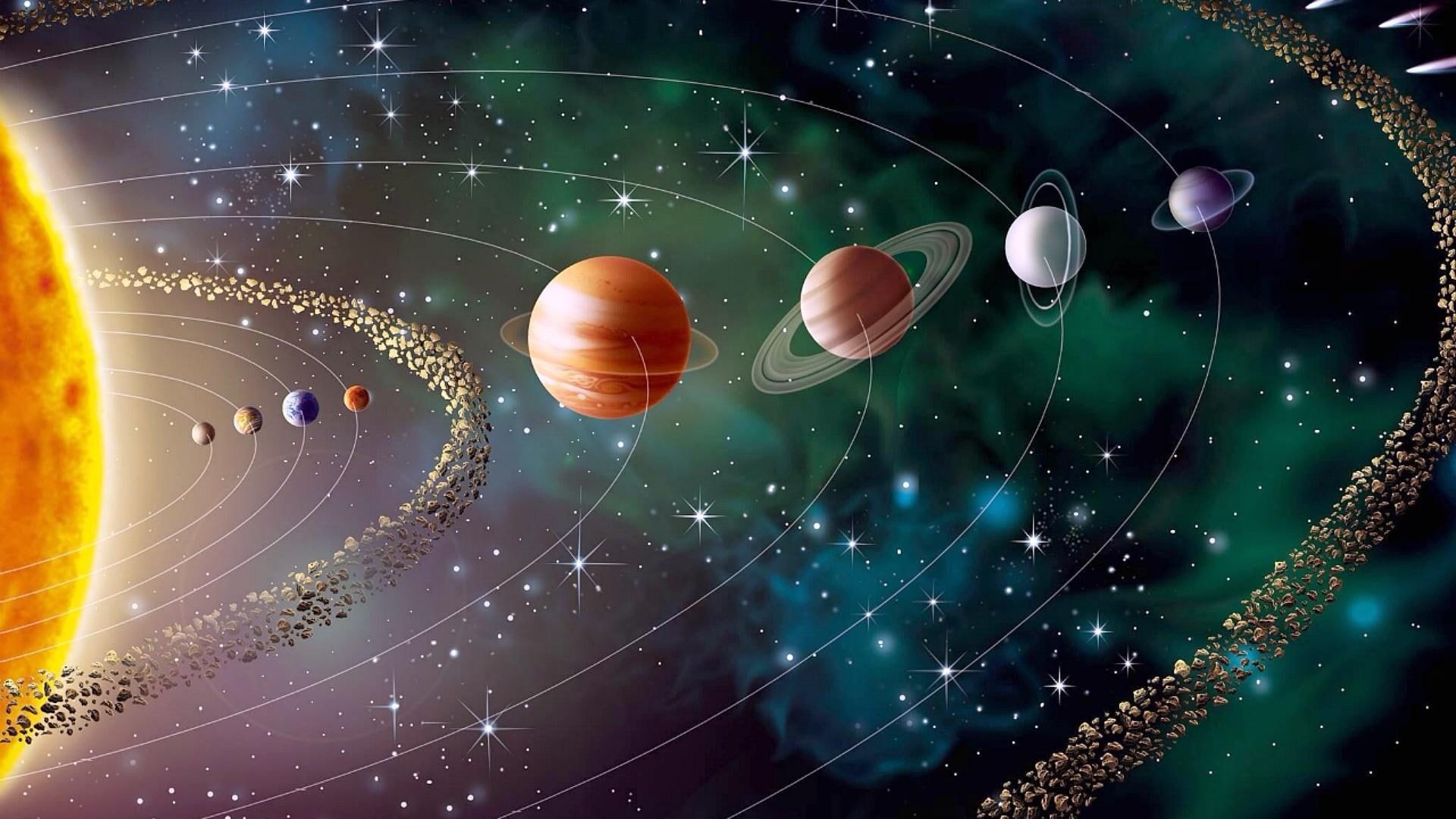solar system digital wallpaper, space