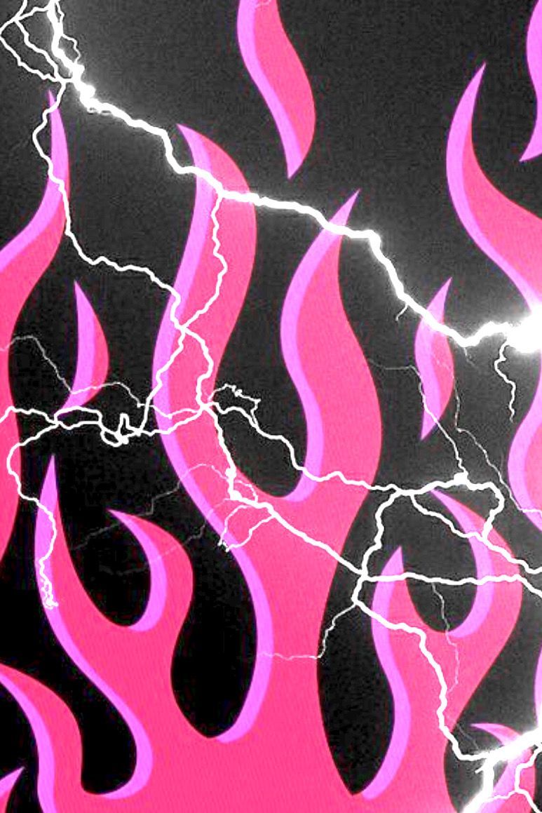 pink flame lightning. Pretty wallpaper iphone, Aesthetic iphone wallpaper, Badass wallpaper iphone