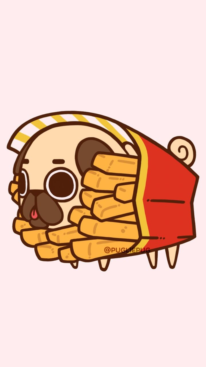 Pug, animals, art, baby, background, beautiful, beauty, cartoon, cute animals, cute art, cute baby, drawing, illustration, kawaii, pastel, pink, pugs, puppy, wallpaper, we heart it, kawaii food, pink background, beautiful art, pastel color