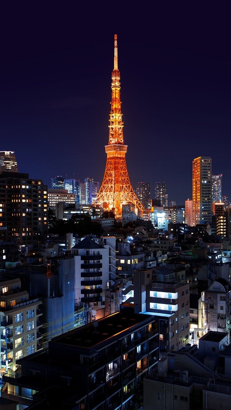 Roppongi, Minato, Japan, Tokyo, Tower, Night, City, Lights 750x1334 IPhone 8 7 6 6S Wallpaper, Background, Picture, Image