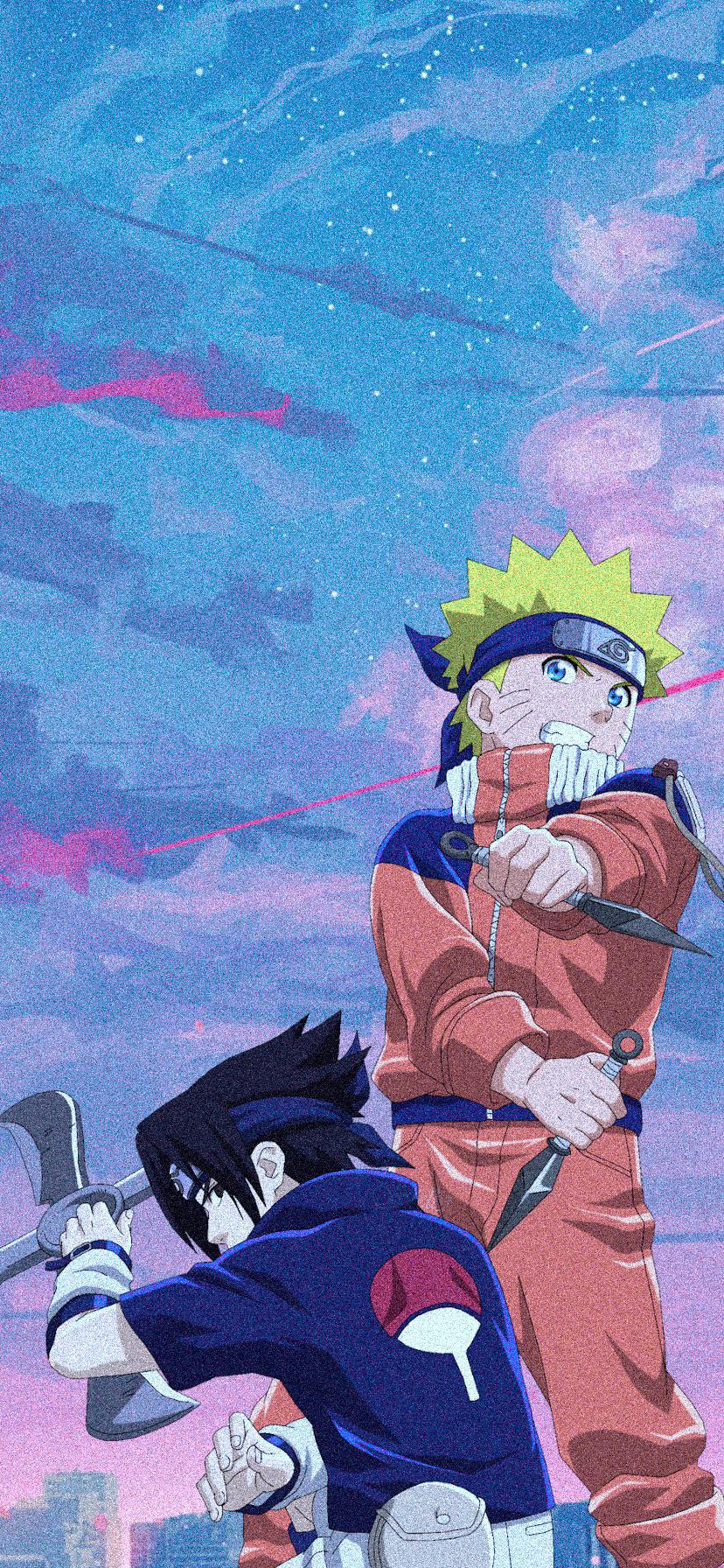 Naruto e Sasuke clássico wallpaper