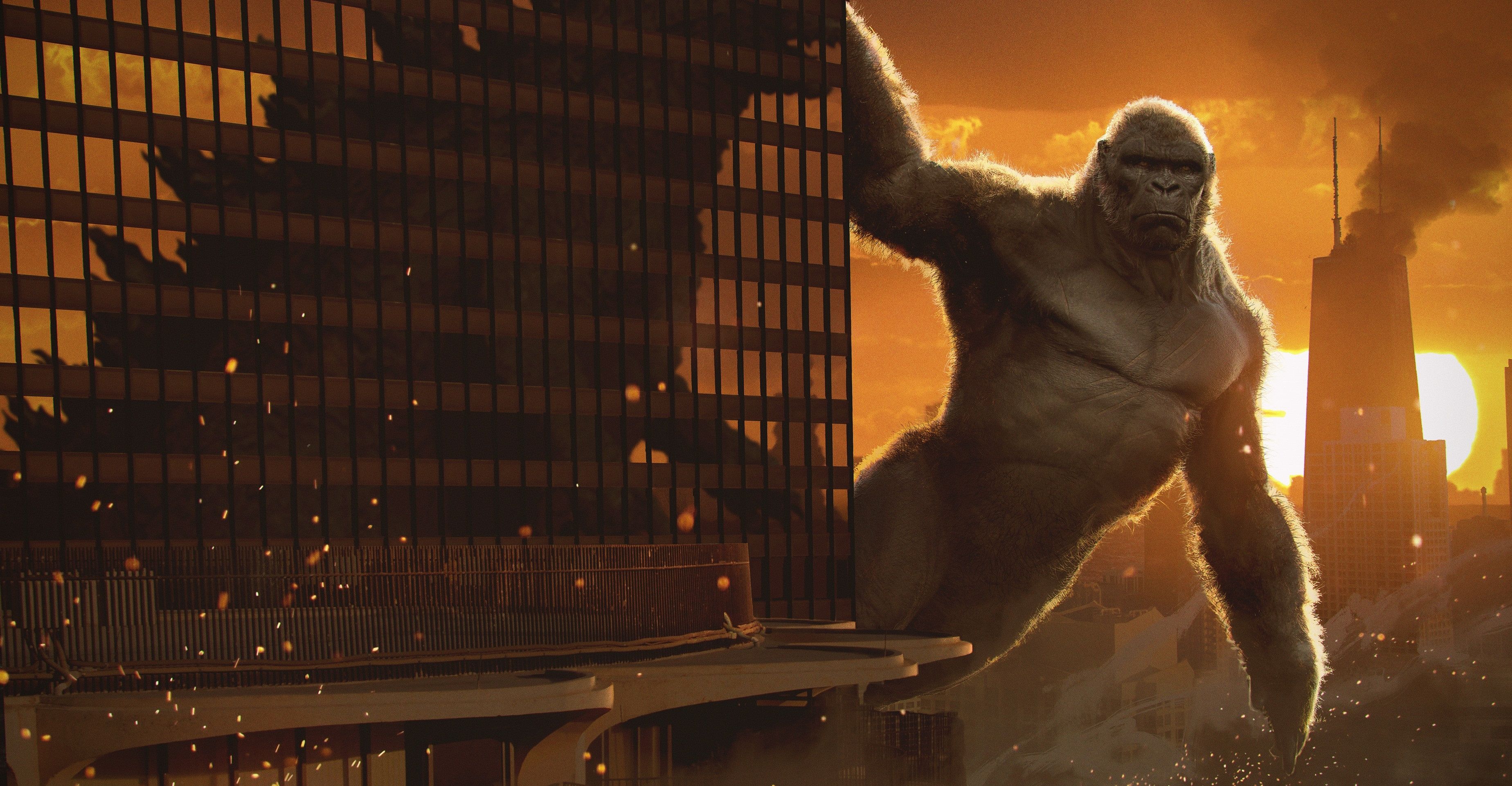 Godzilla vs Kong 4K Wallpaper, King Kong, 2020 Movies, Movies