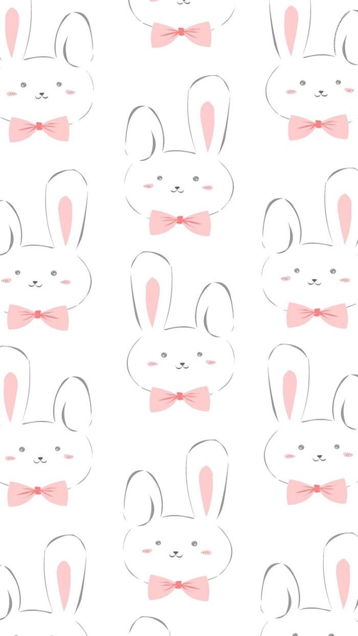 Kawaii Bunny iPhone Wallpaper Free Kawaii Bunny iPhone Background - Rabbit wallpaper, Bunny wallpaper, Easter wallpaper
