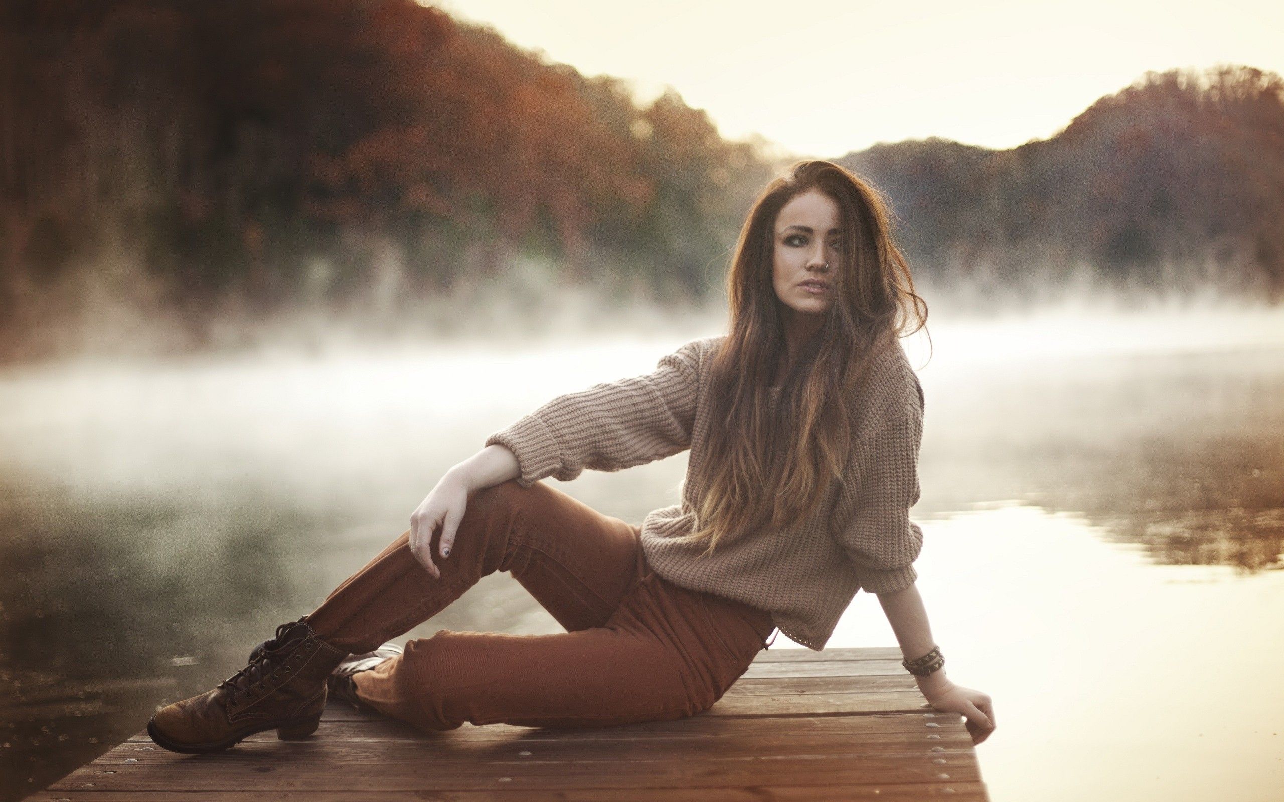 outdoors, pierced nose wallpaperf.co.ua