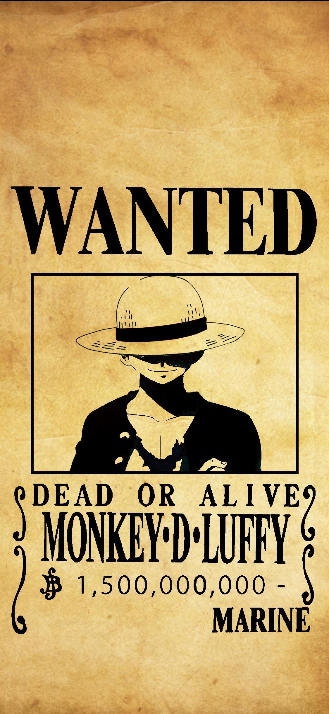 Luffy Wanted Poster Wallpapers Wallpaper Cave
