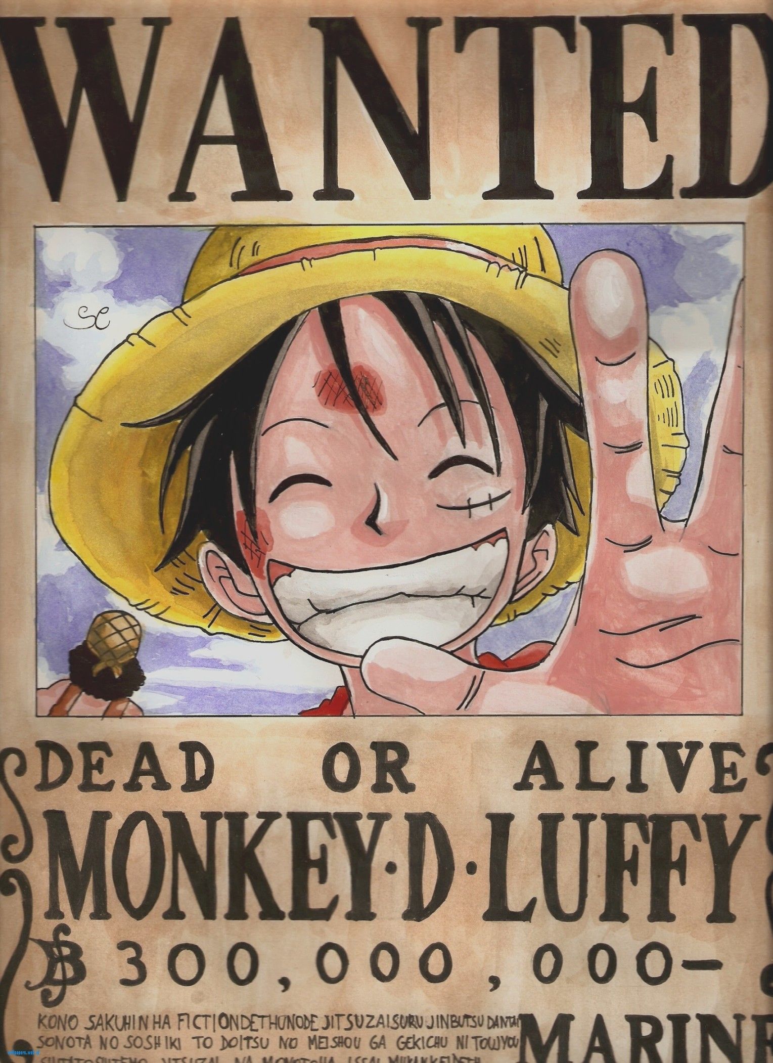 Luffy Wanted Poster Wallpapers  Wallpaper Cave