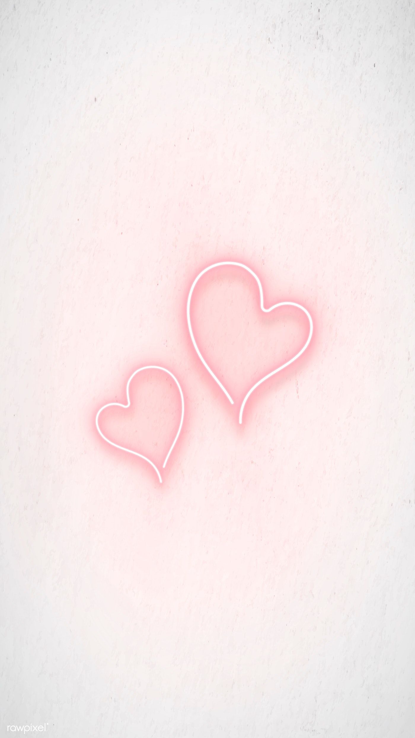 Pink neon double hearts vector .com.au