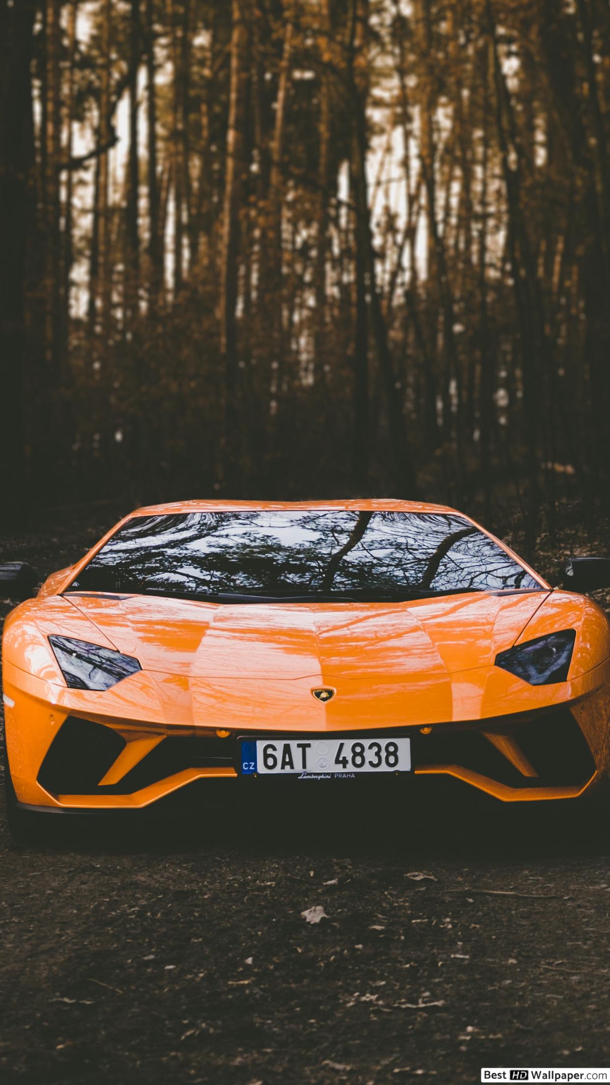 orange Lamborghini car HD wallpaper .besthdwallpaper.com