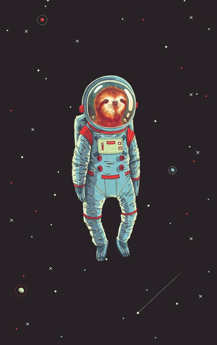 slothstronaut. Art, Art prints, Sloth art.com