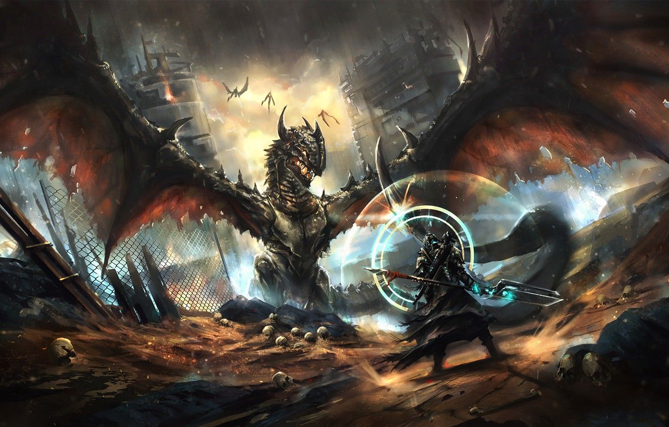 Wallpaper Music, Dragon, Warrior, Art, Fiction, Folk Metal, Cover, Album Cover, Sound Of Courage, By Jan Philipp Eckert, Antti Martikainen, Jan Philipp Eckert, Antti Martikainen, Instrumental Image For Desktop, Section музыка