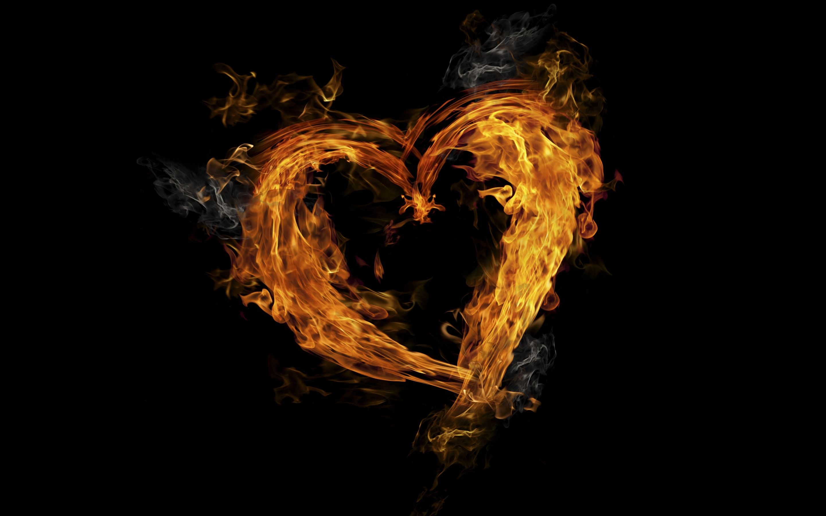 Download wallpaper fiery heart, smoke .besthqwallpaper.com
