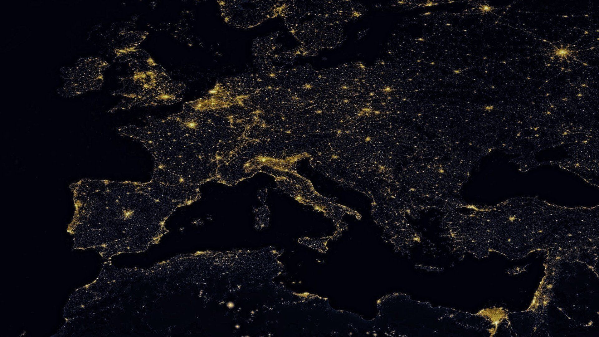 map, Night, Europe Wallpaper HD .wallup.net