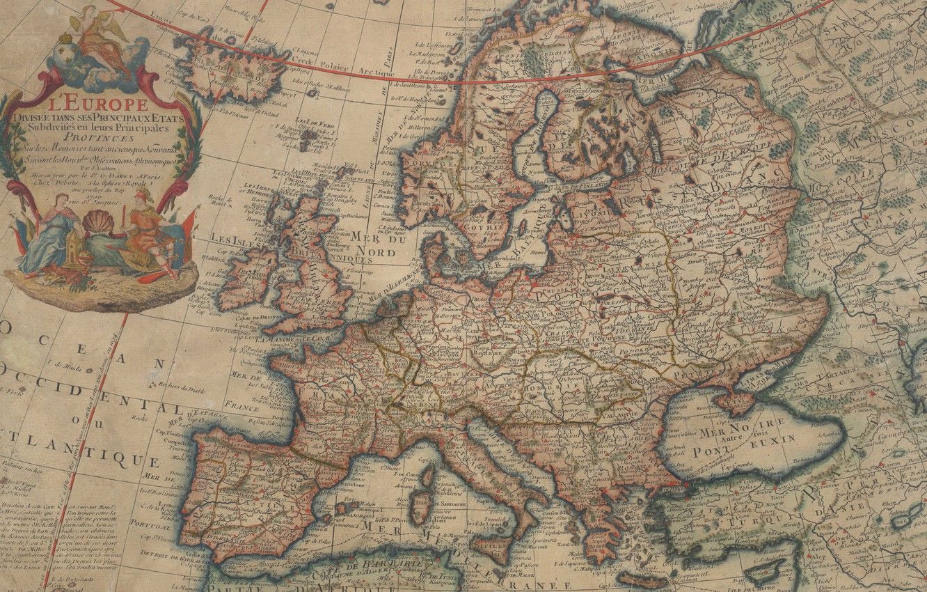 Wallpaper old maps, old maps, Map Of Europe, Vintage Europe map, Parchment, Map of Europe image for desktop, section текстуры