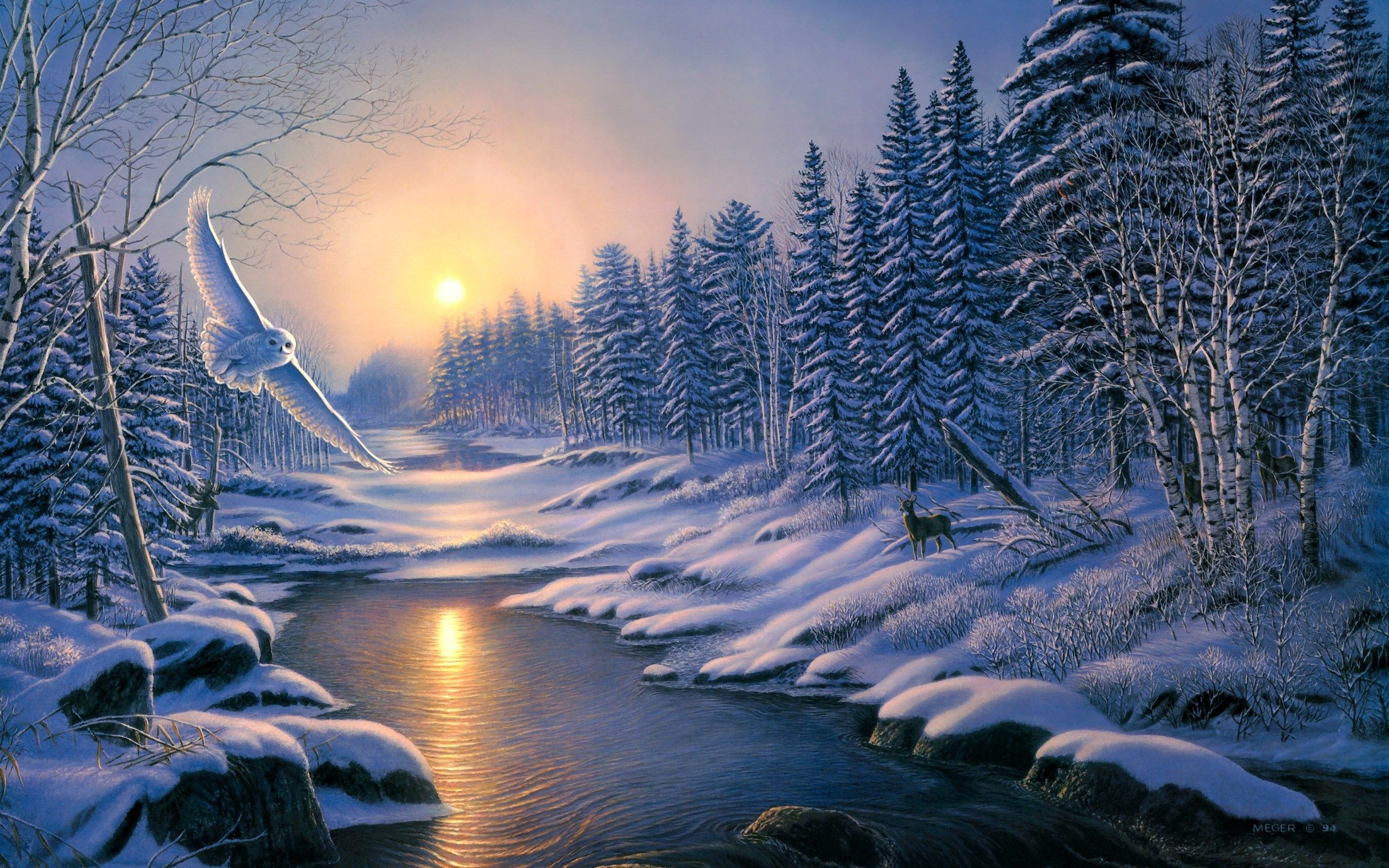 Winter Landscape Drawing Wallpapers Wallpaper Cave