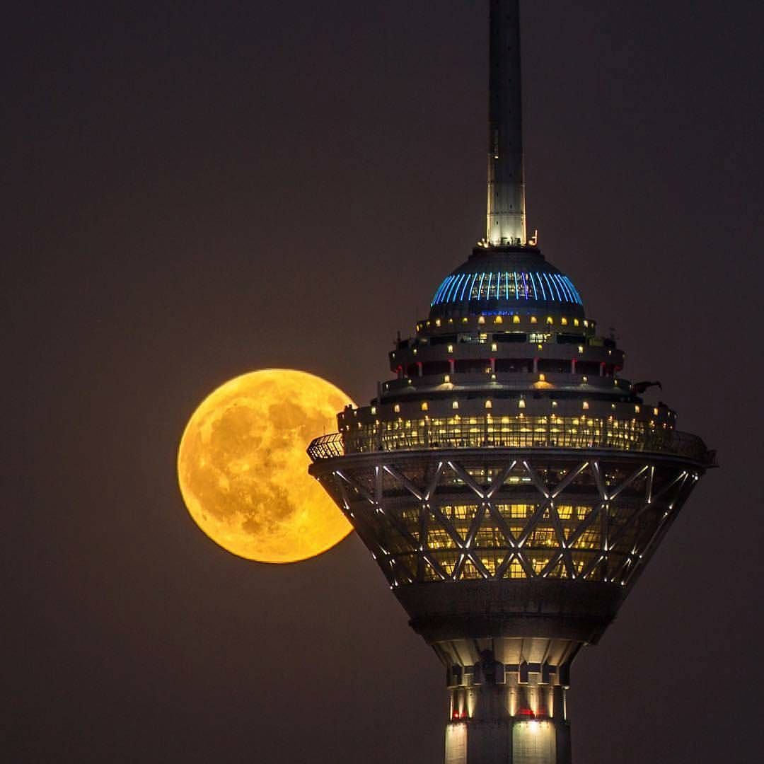Milad tower anf full moon. Location .com