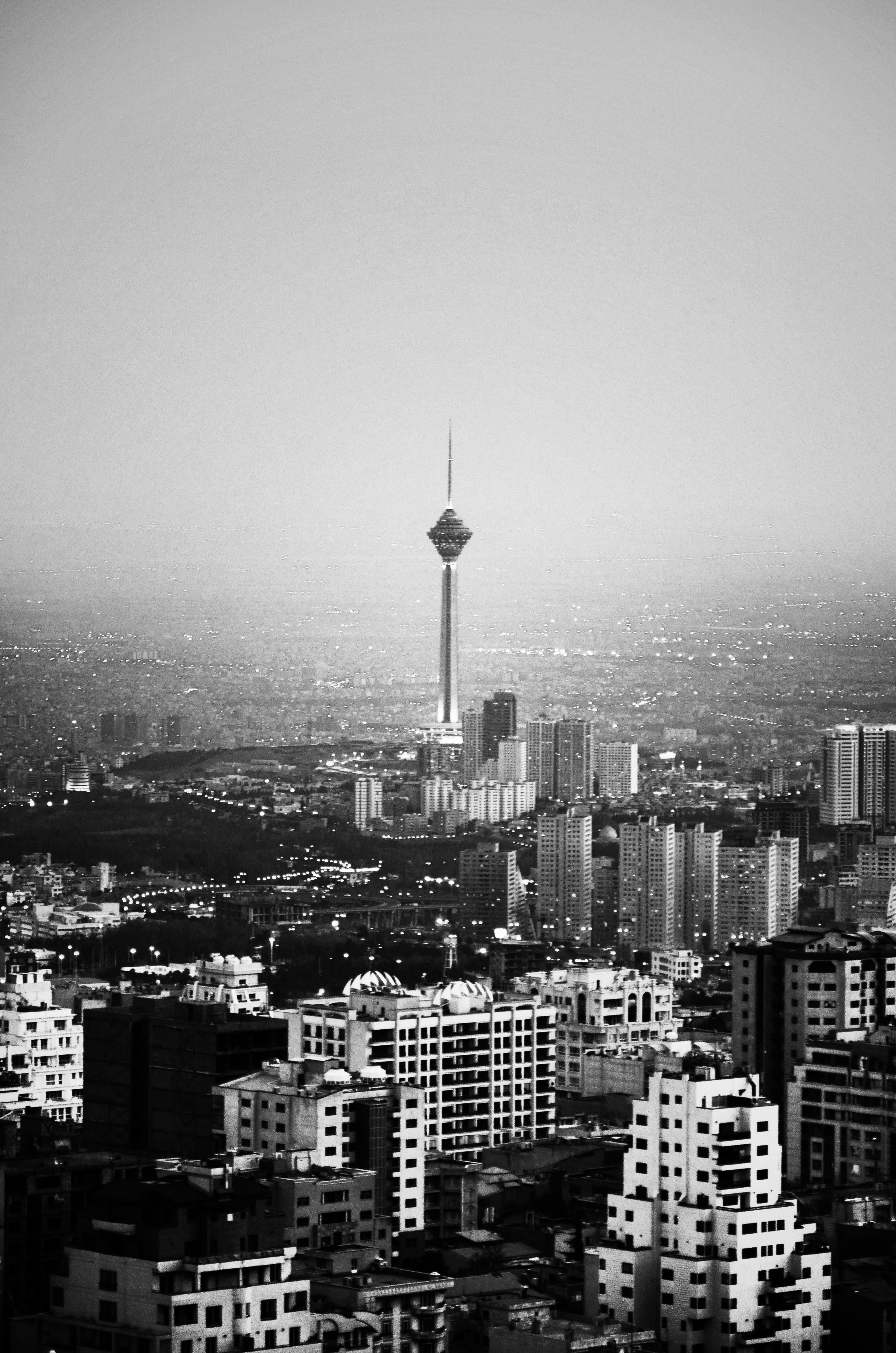 grayscale photography of tower #Iran .es