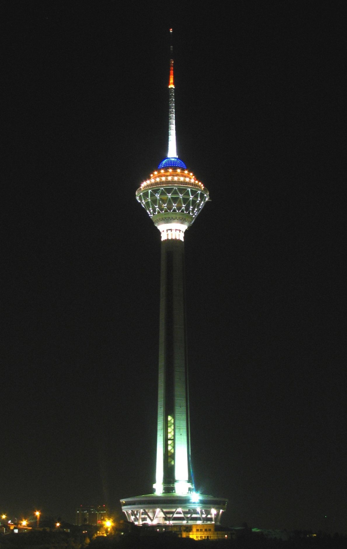 Tehran Milad Tower at night. Tower .com