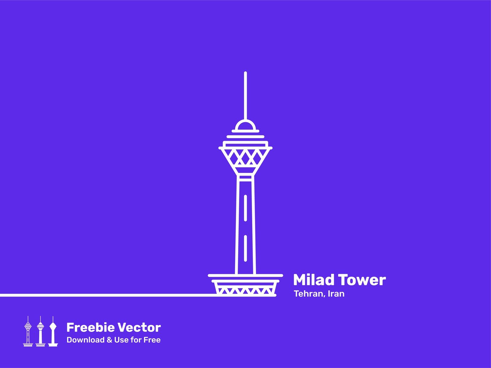 Freebie: Milad Tower Vector by Hesam .dribbble.com