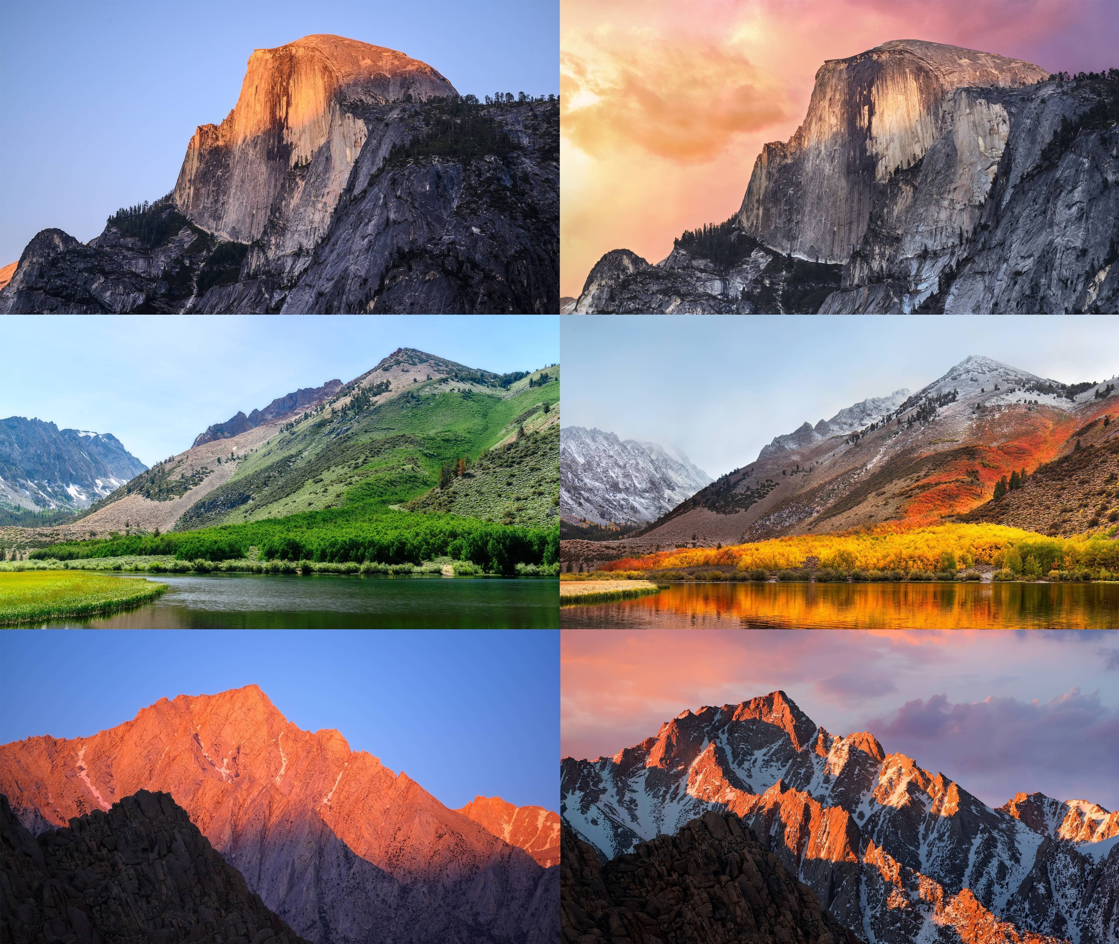 My friends and I recreated every default Apple wallpaper (MacOS Mojave, High Sierra, Yosemite, etc.) during a one week road trip through California