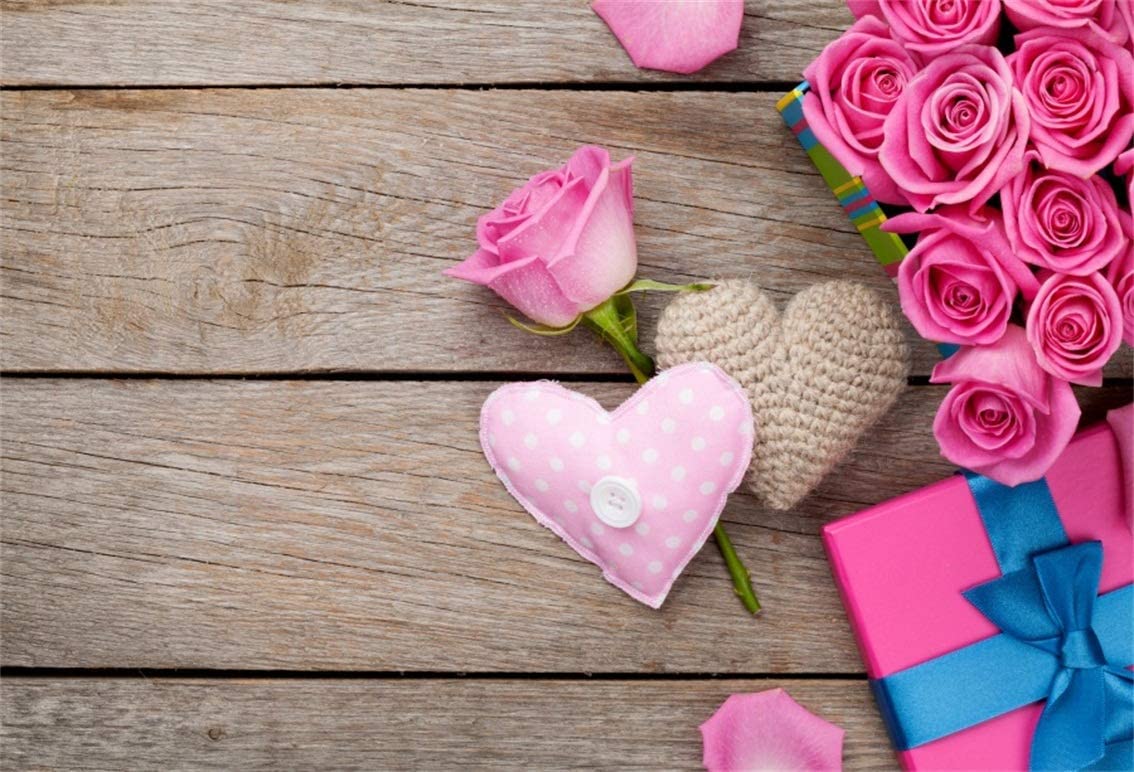 Amazon.com, CSFOTO 10x7ft Background Pink Rose Box Sweet Heart On Rustic Wood Photography Backdrop Valentine Day Blooming Flowers Romantic Propose Lover Holiday Celebration Photo Studio Props Vinyl Wallpaper