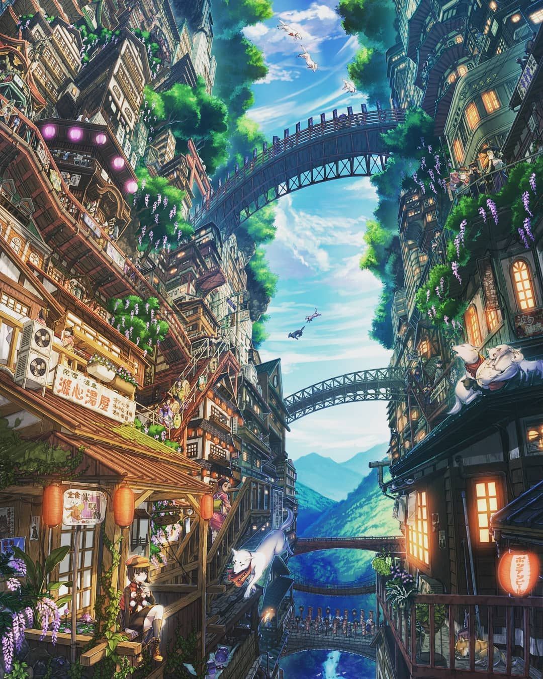 Solarpunk Aesthetic  Anime scenery wallpaper, Fantasy background