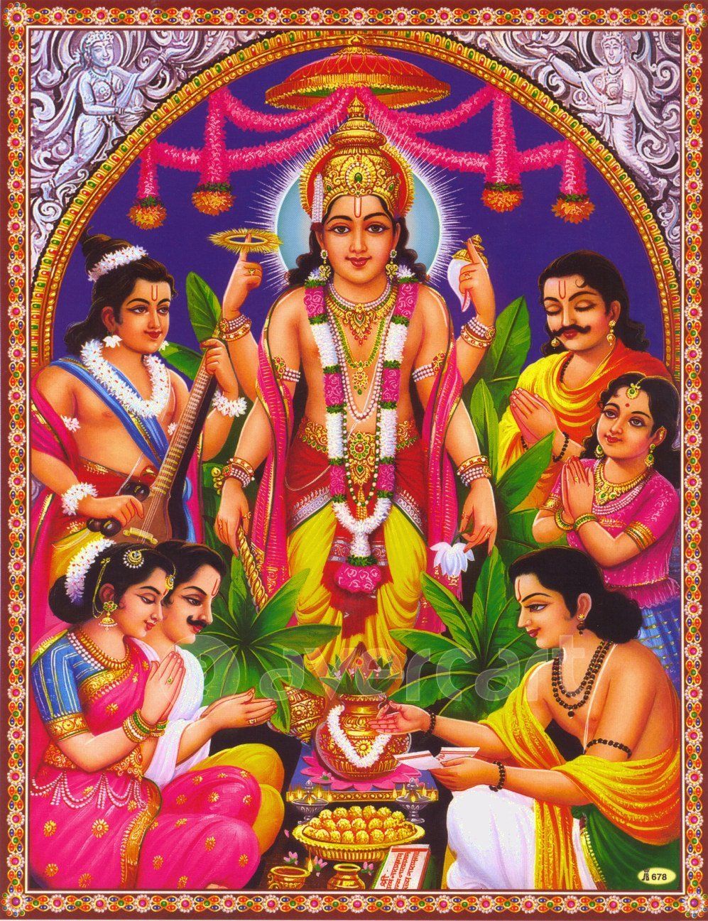 Framed Picture of Satyanarayan Puja