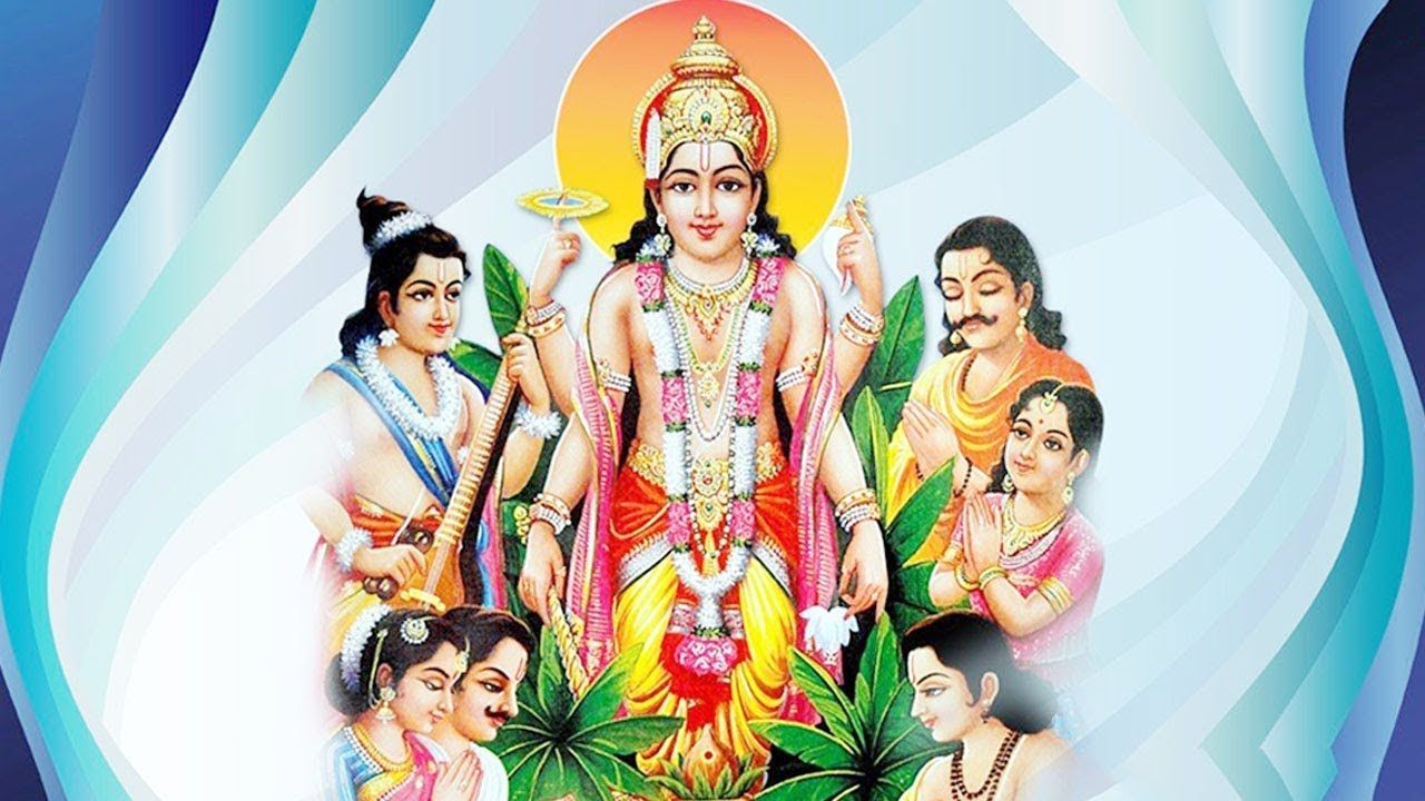 Satyanarayana Swamy Vishnu Avatar/satya narayan bhagwan photo /satya narayan  bhagwan brown and golden designed frame