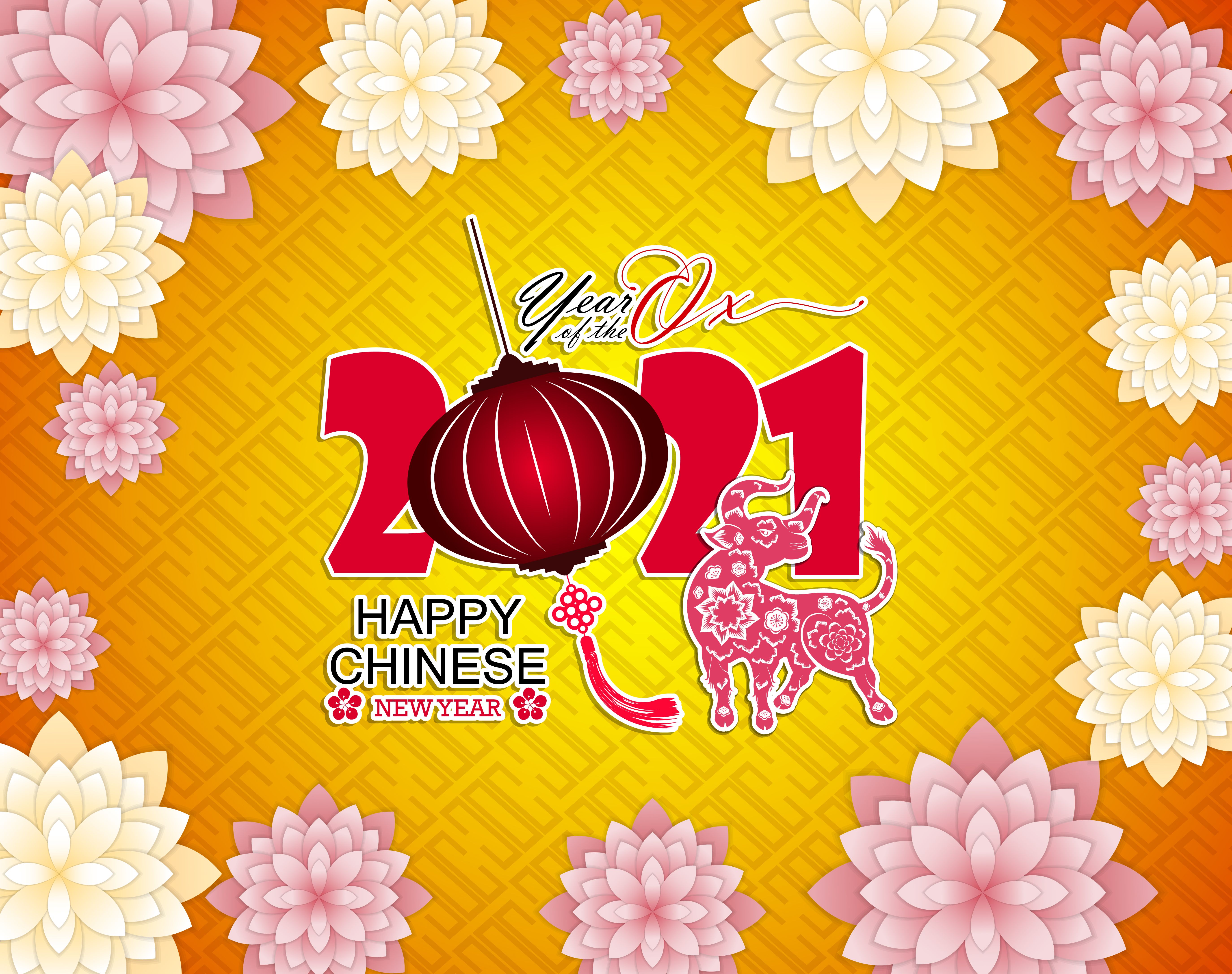 Chinese new year 2021 yellow poster .vecteezy.com