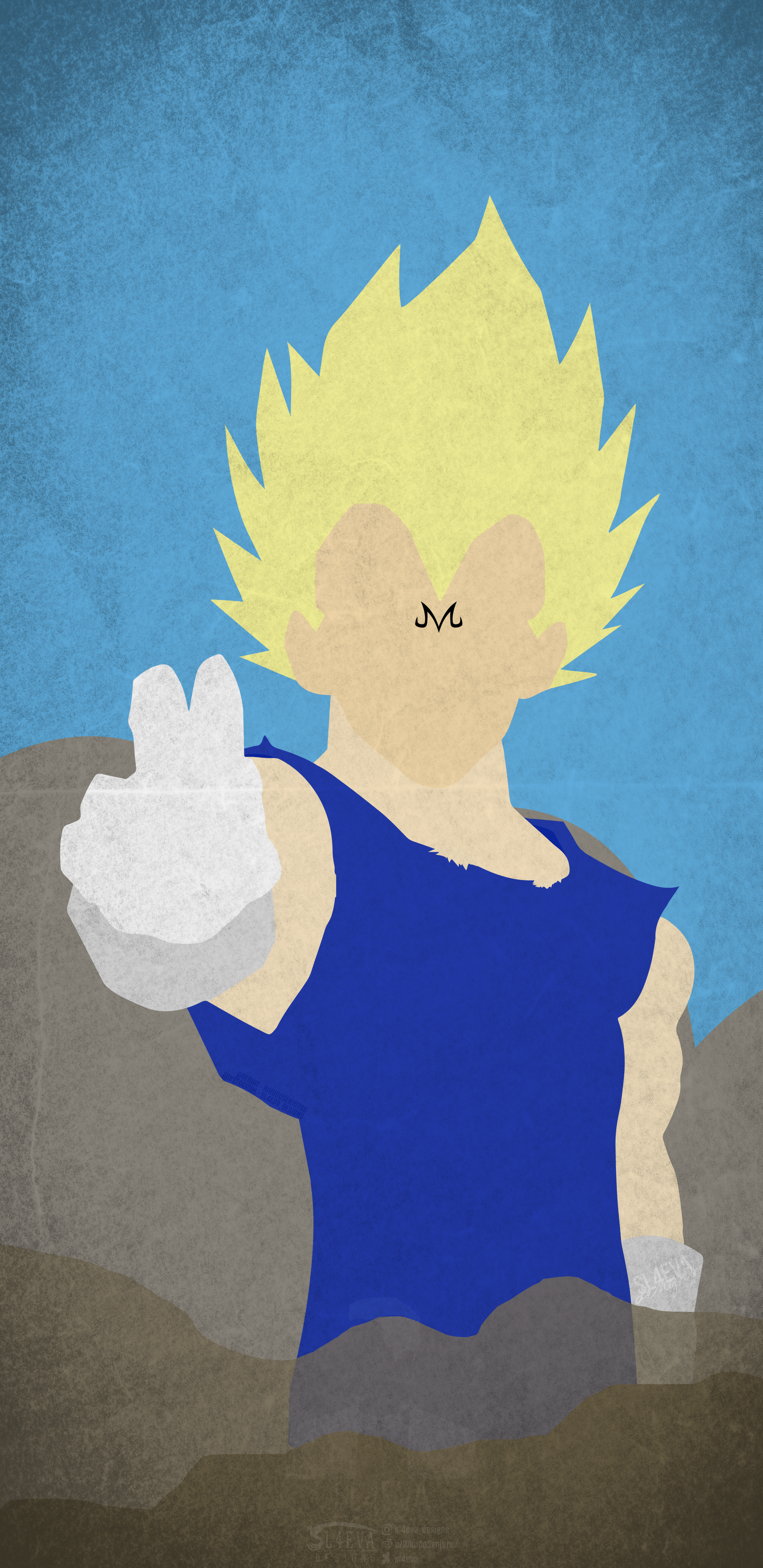 Majin Vegeta Minimal Mobile Wallpaper