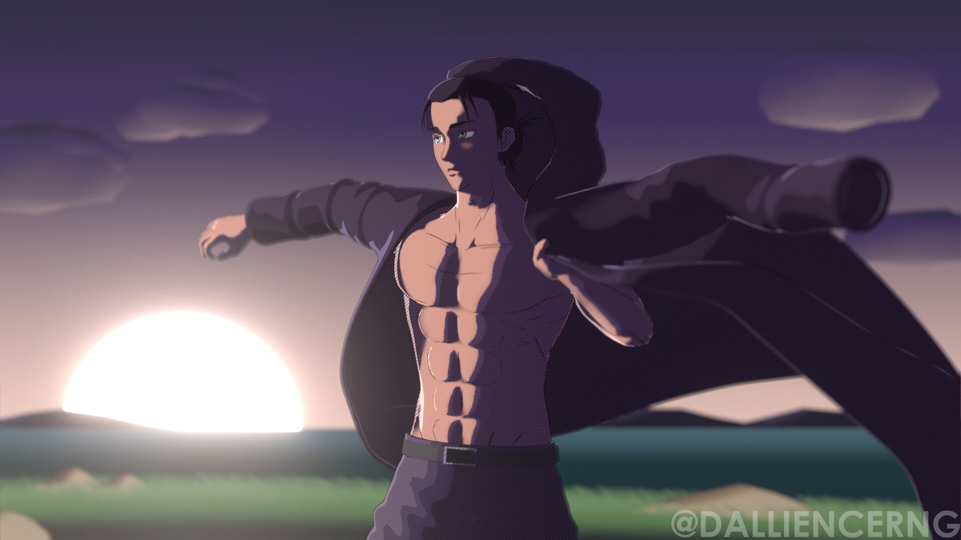 Eren Jaeger on Titan Season 4. 3D Render, Will Gwasera