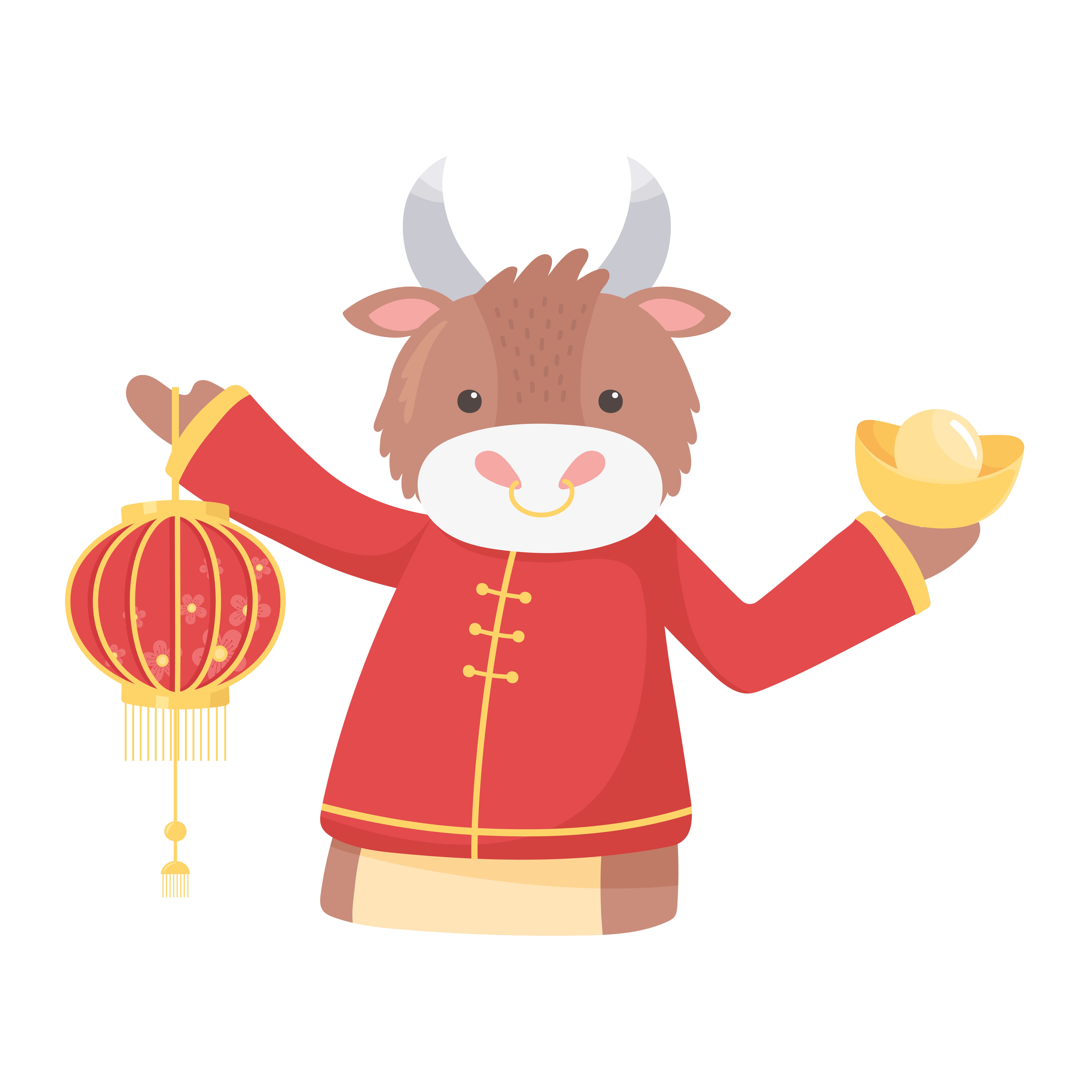 happy new year 2021 chinese, cartoon ox .vecteezy.com